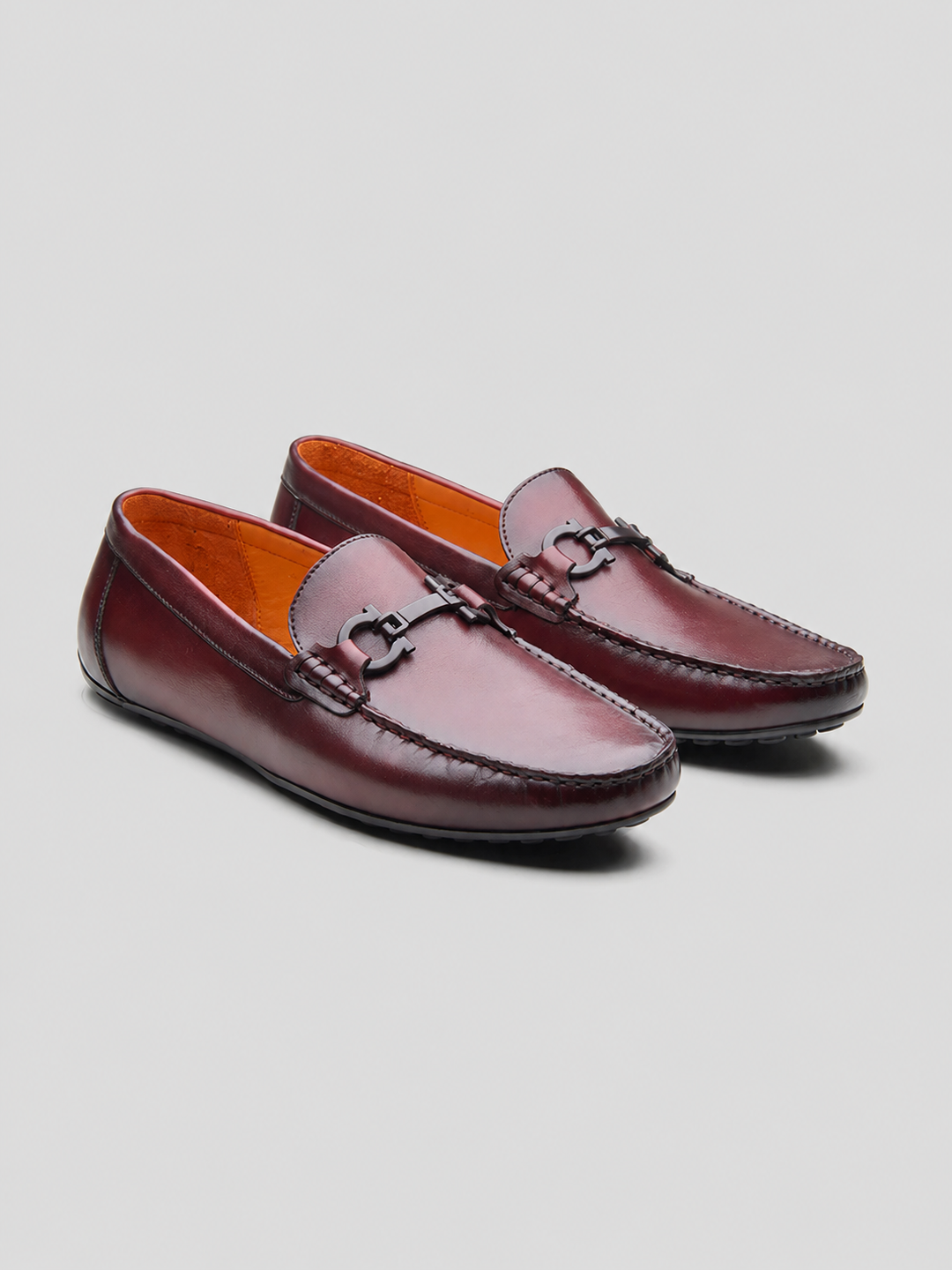 Paolo Leather Loafers Slip-on Shoe Bordo