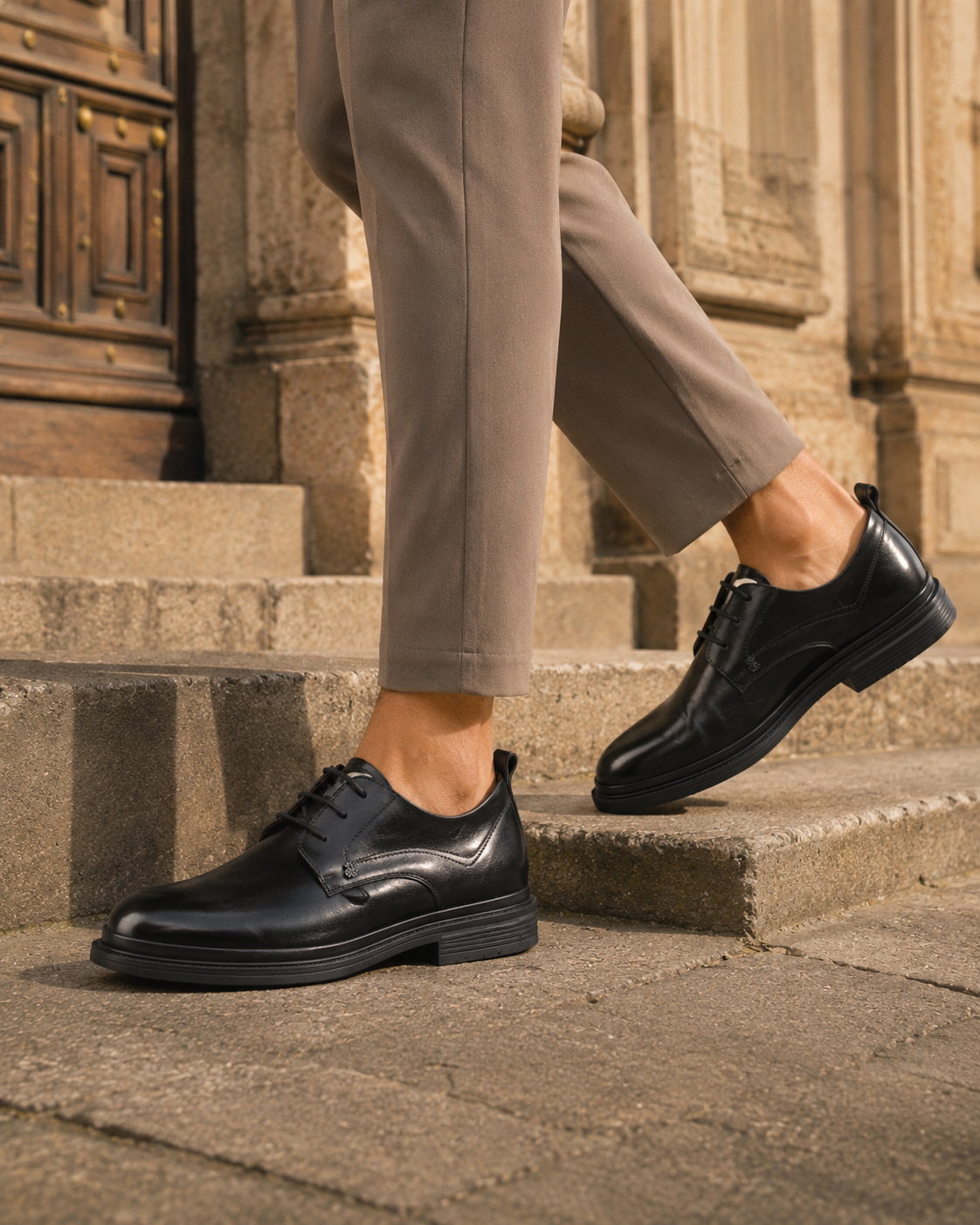 Carlo Leather Lace Up Shoes Black