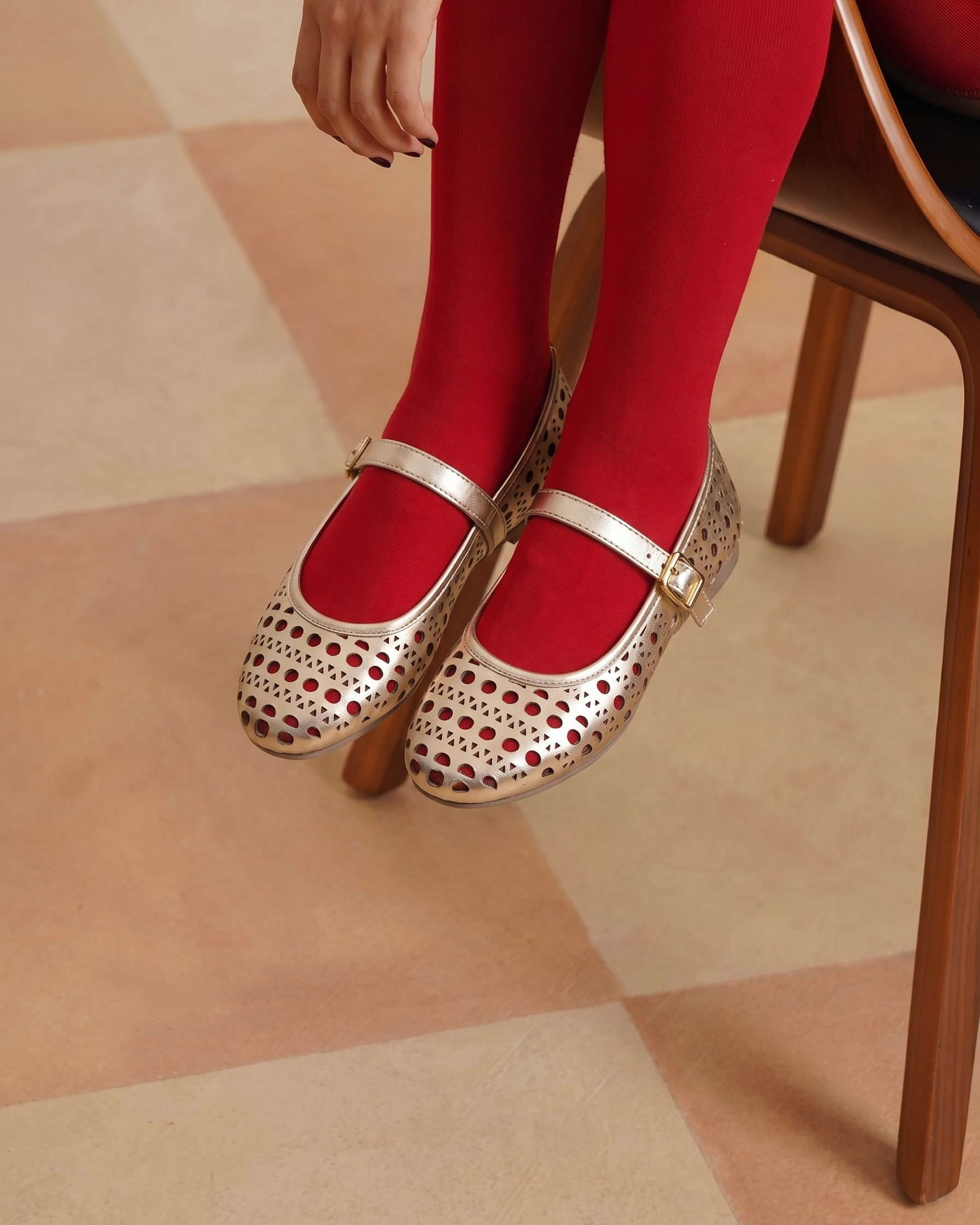Celeste Mary Janes Gold