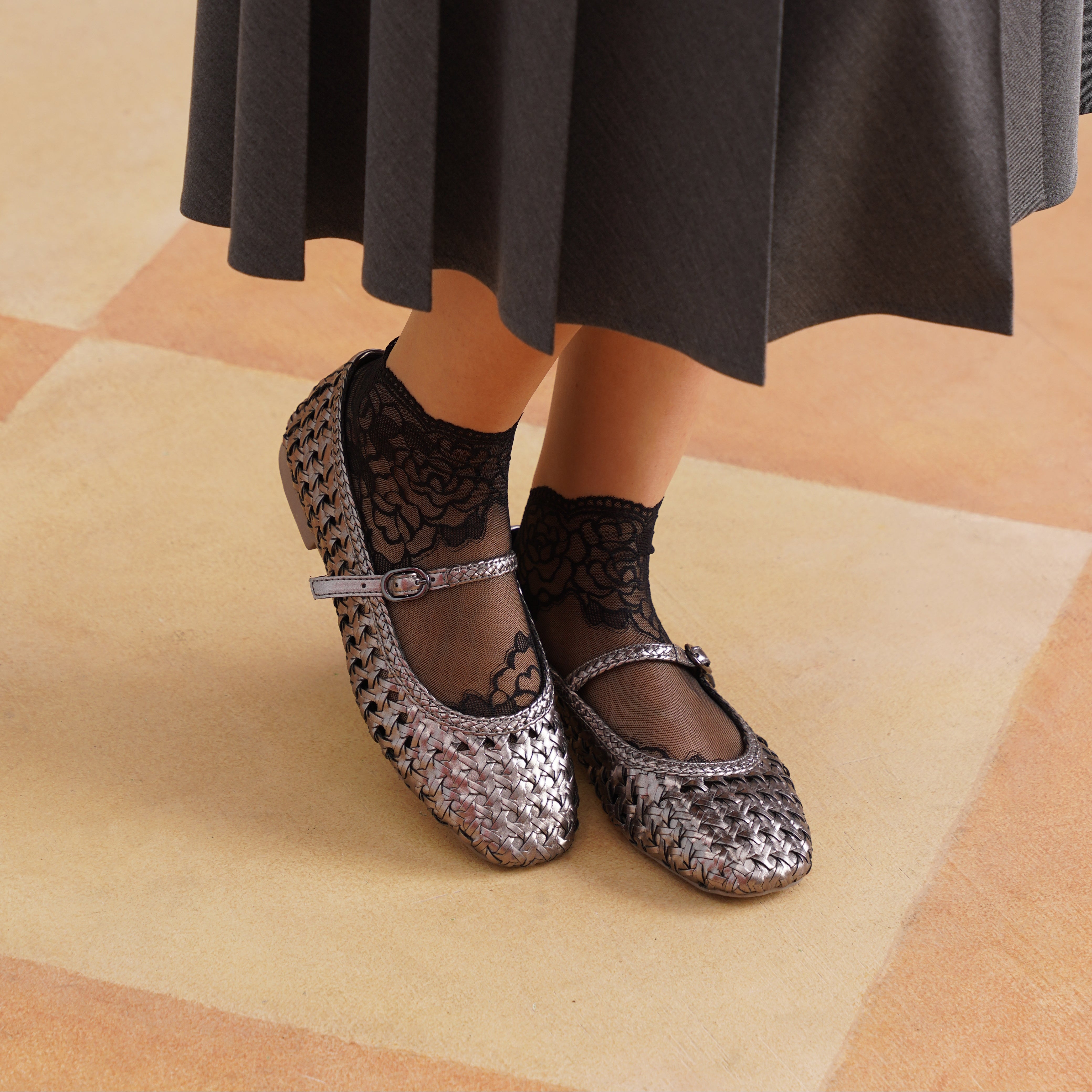 Grisete Mary Janes Gunmetal