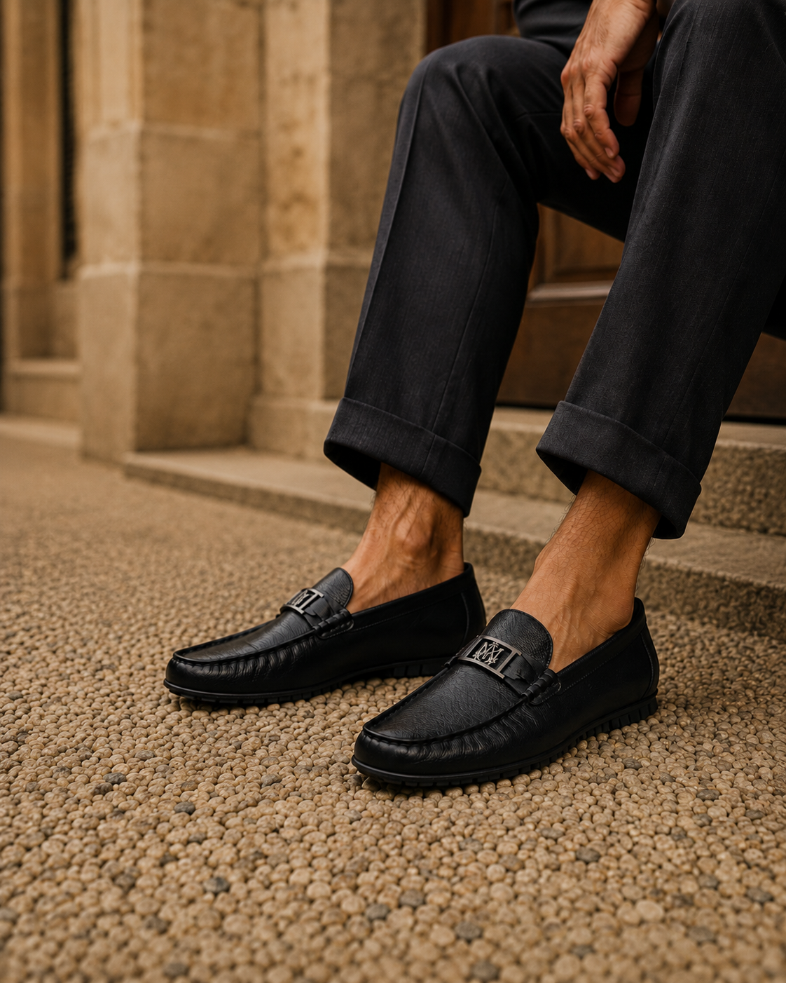Enzo Leather Loafers Black
