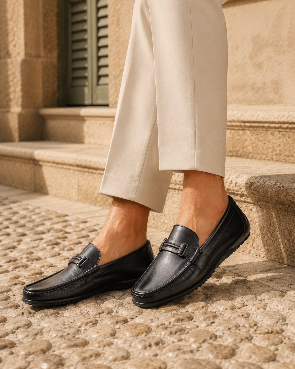 Gaze Leather Loafers Black