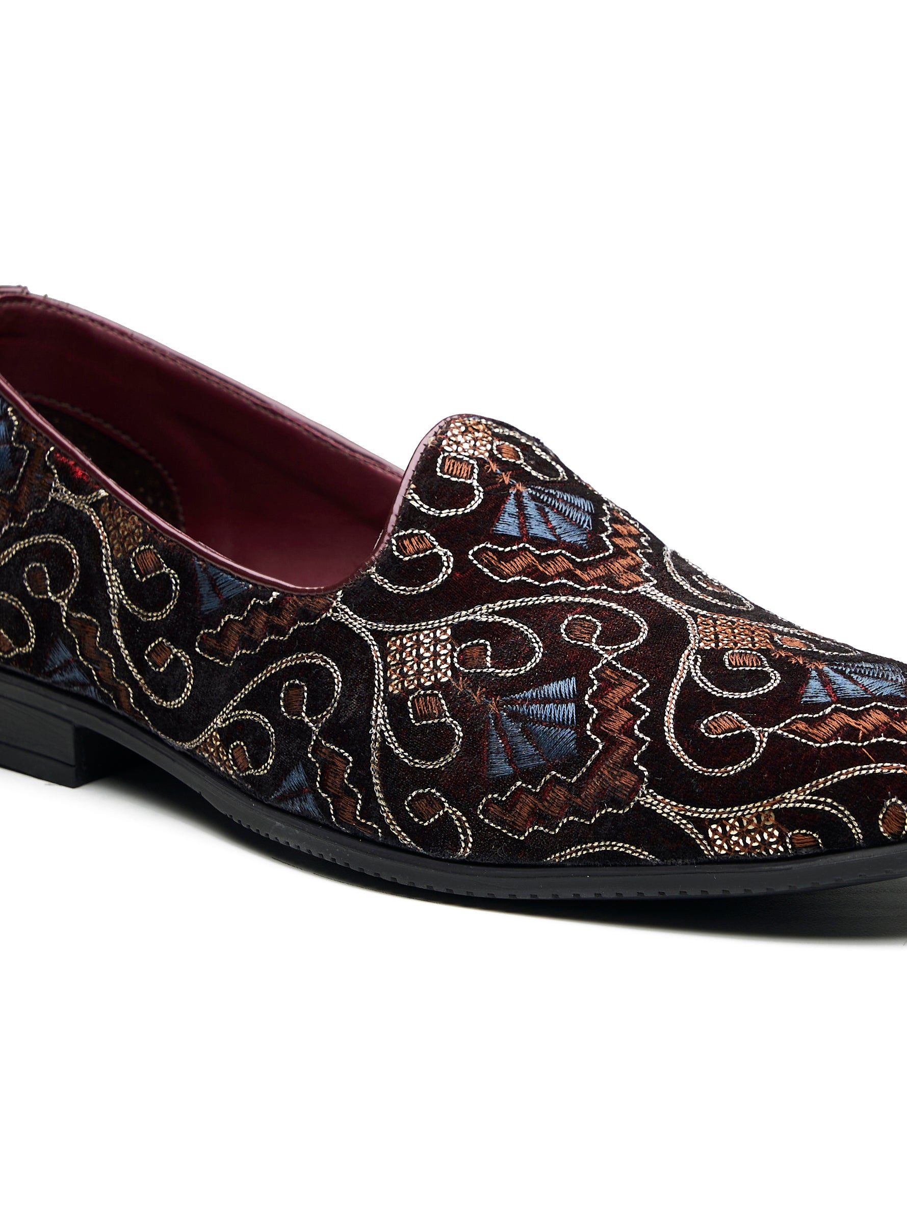Gaetano Ethnic Slip Ons Bordo