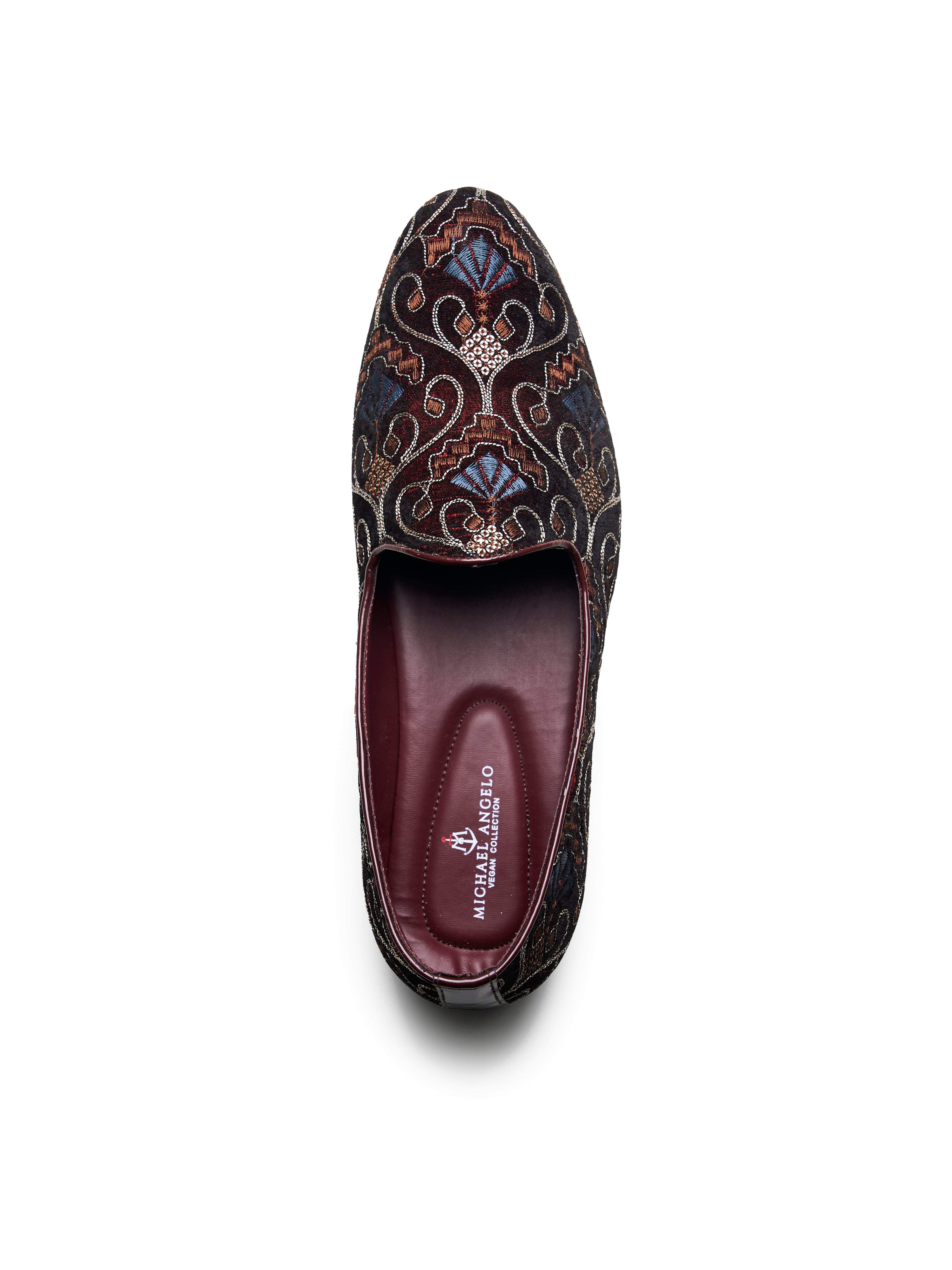 Gaetano Ethnic Slip Ons Bordo