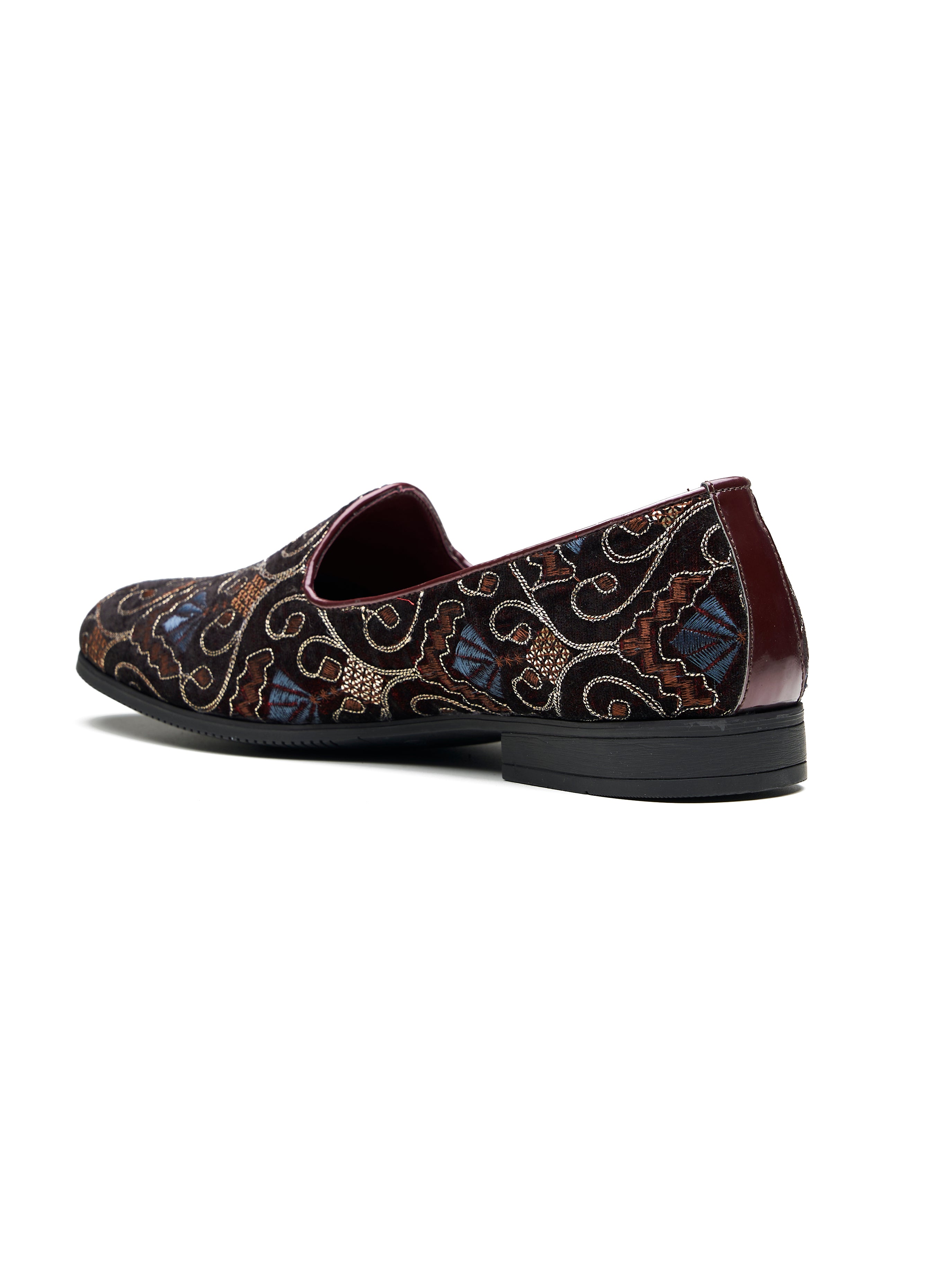 Gaetano Ethnic Slip Ons Bordo