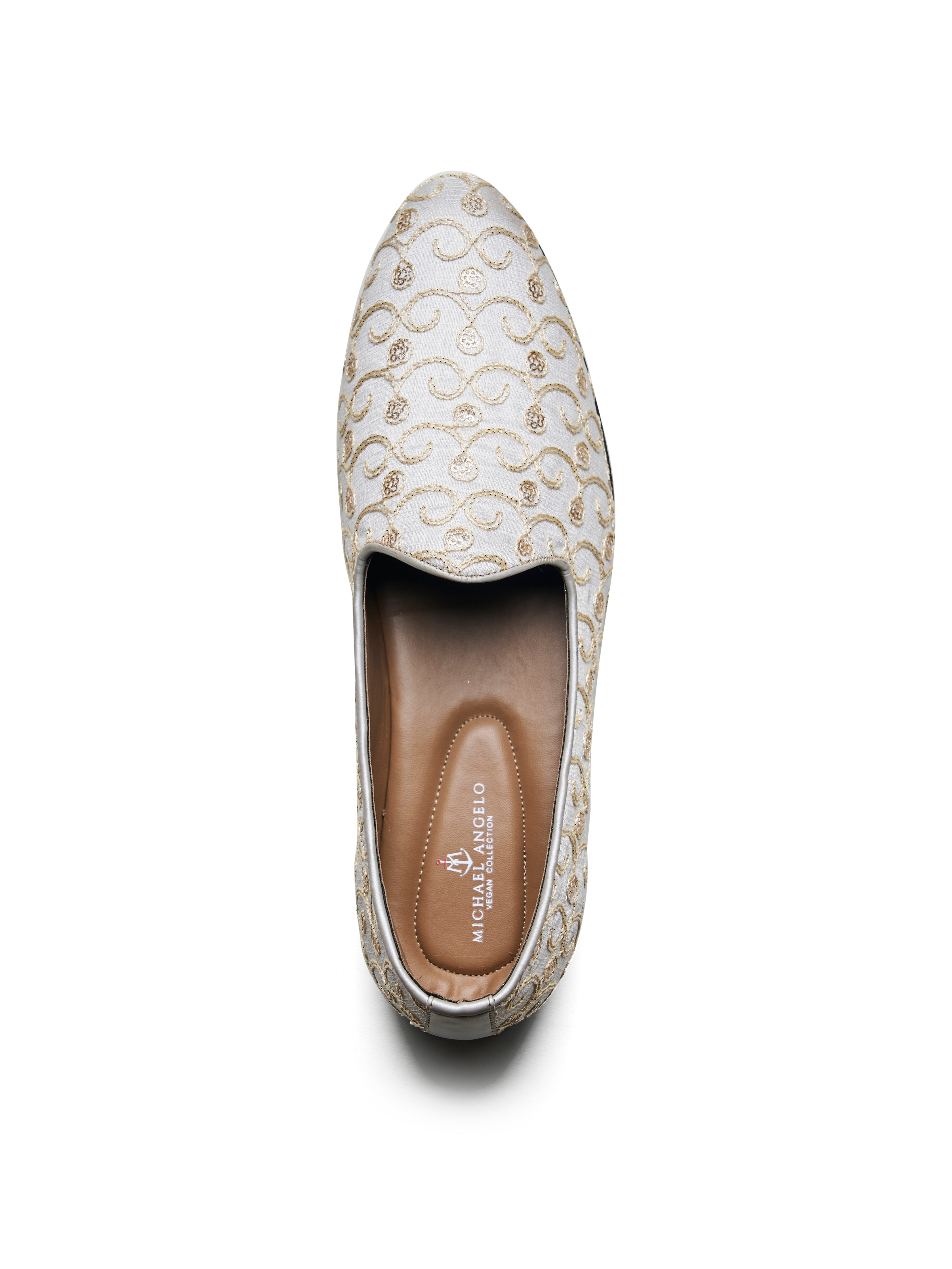 Giorgian Ethnic Slip Ons White