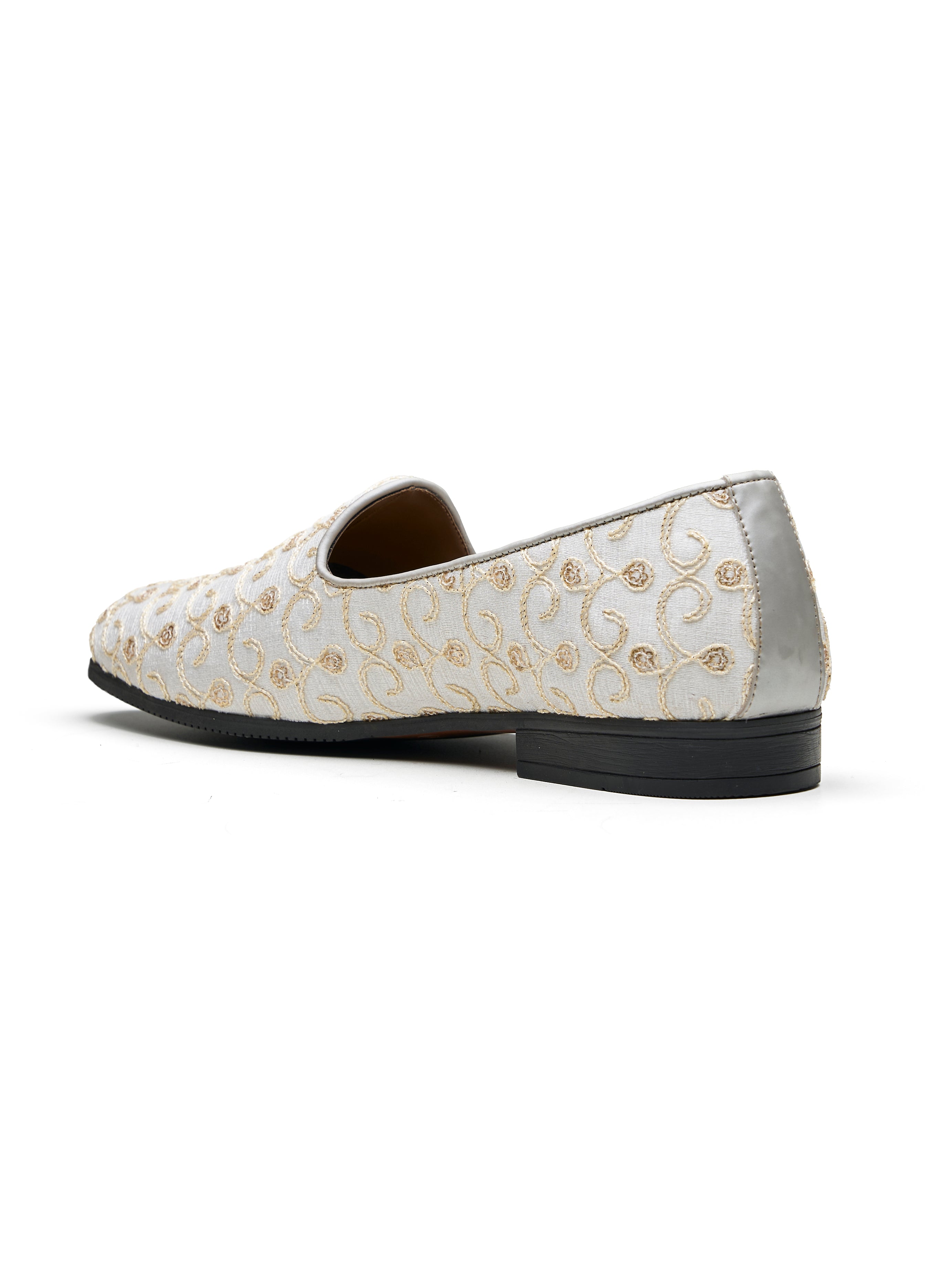Giorgian Ethnic Slip Ons White