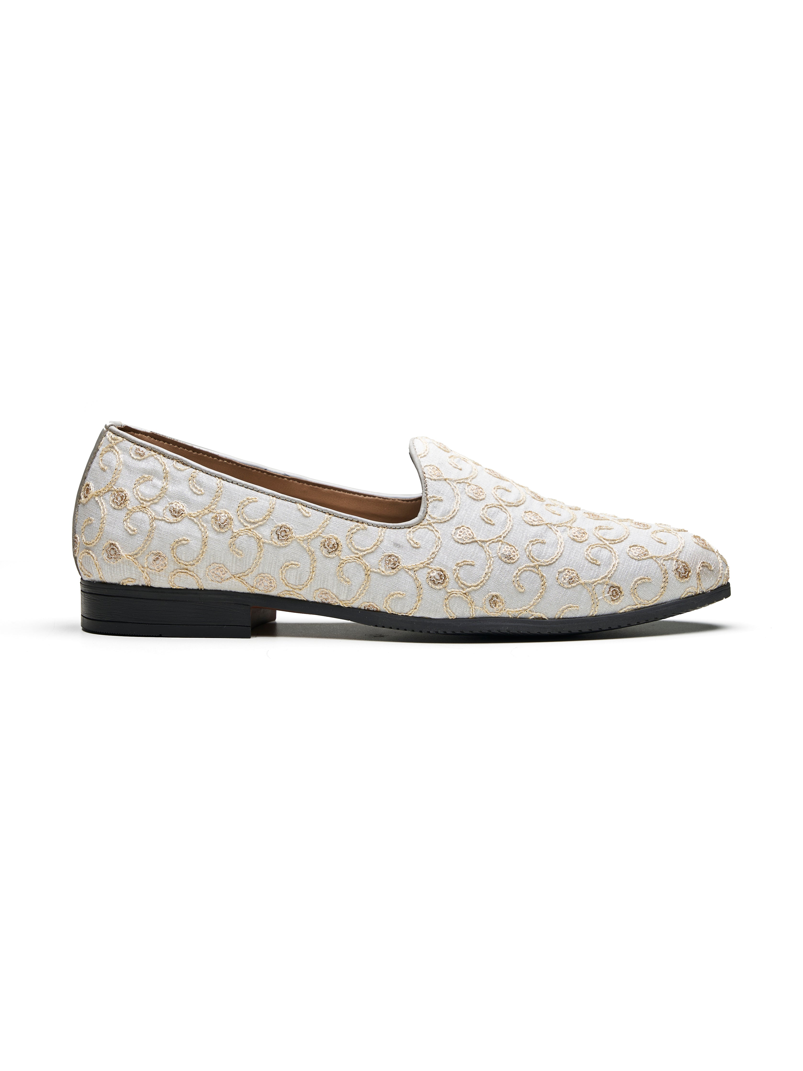 Giorgian Ethnic Slip Ons White