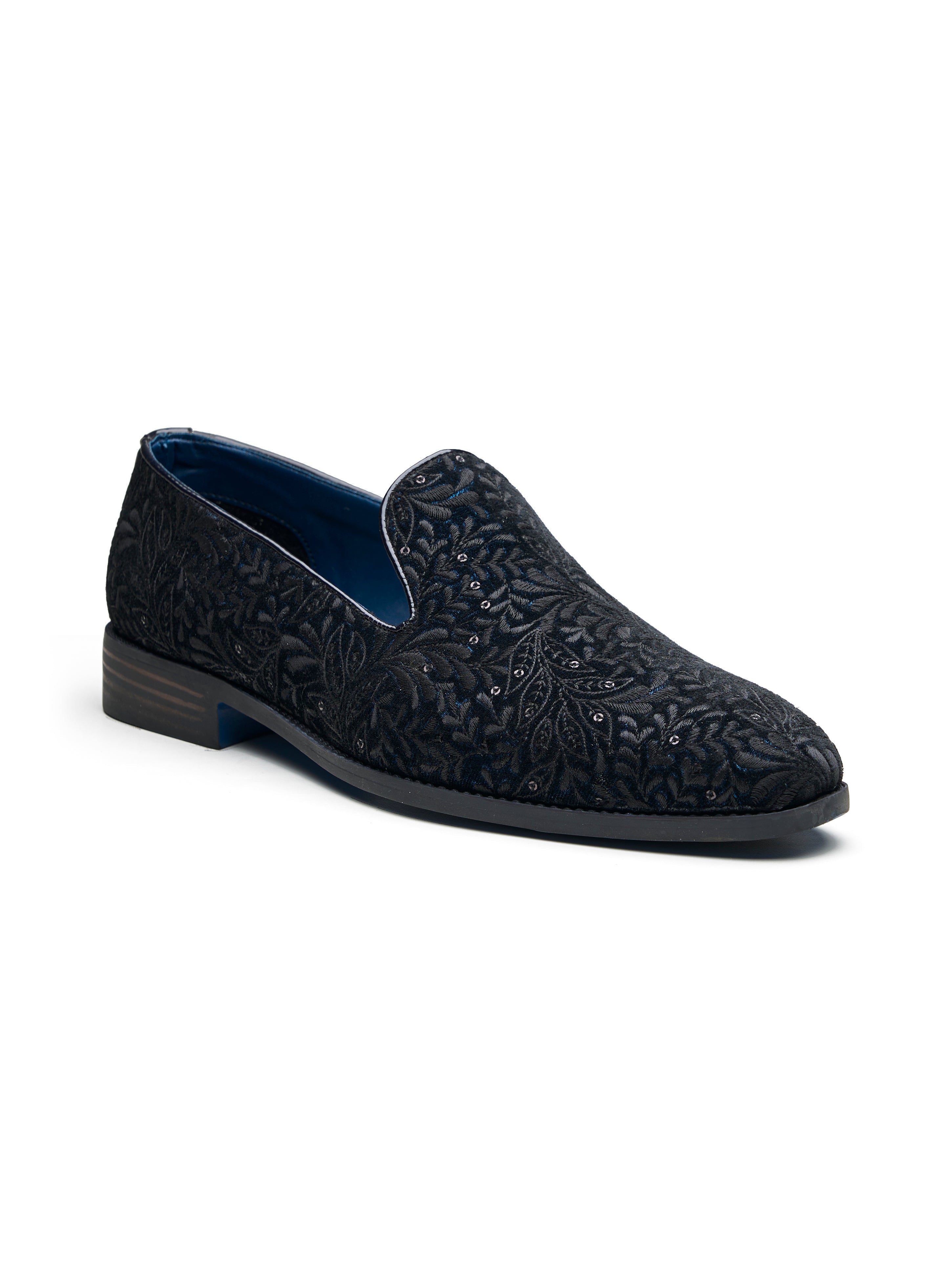 Graziano Ethnic Slip Ons Black