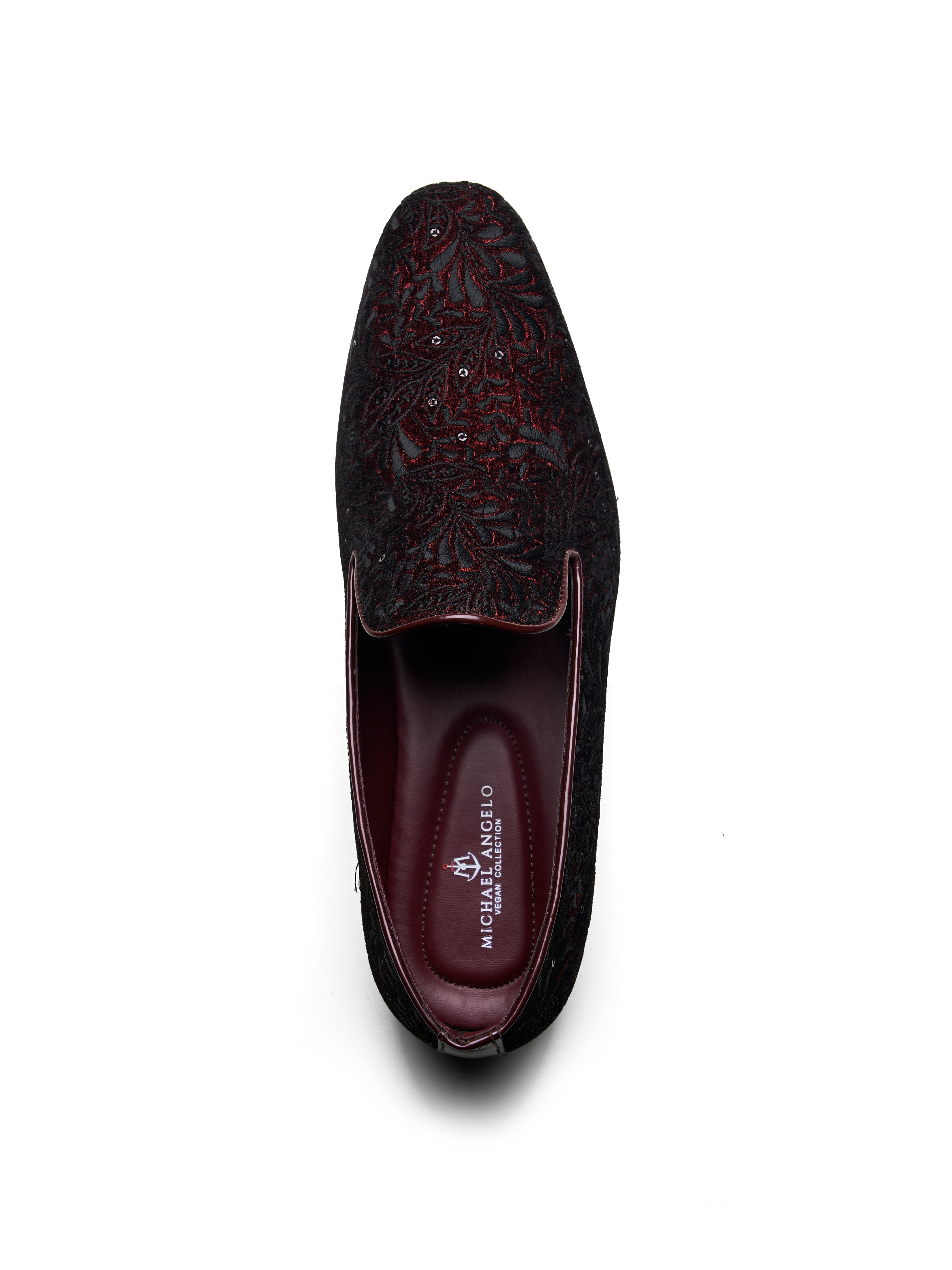 Graziano Ethnic Slip Ons Cherry