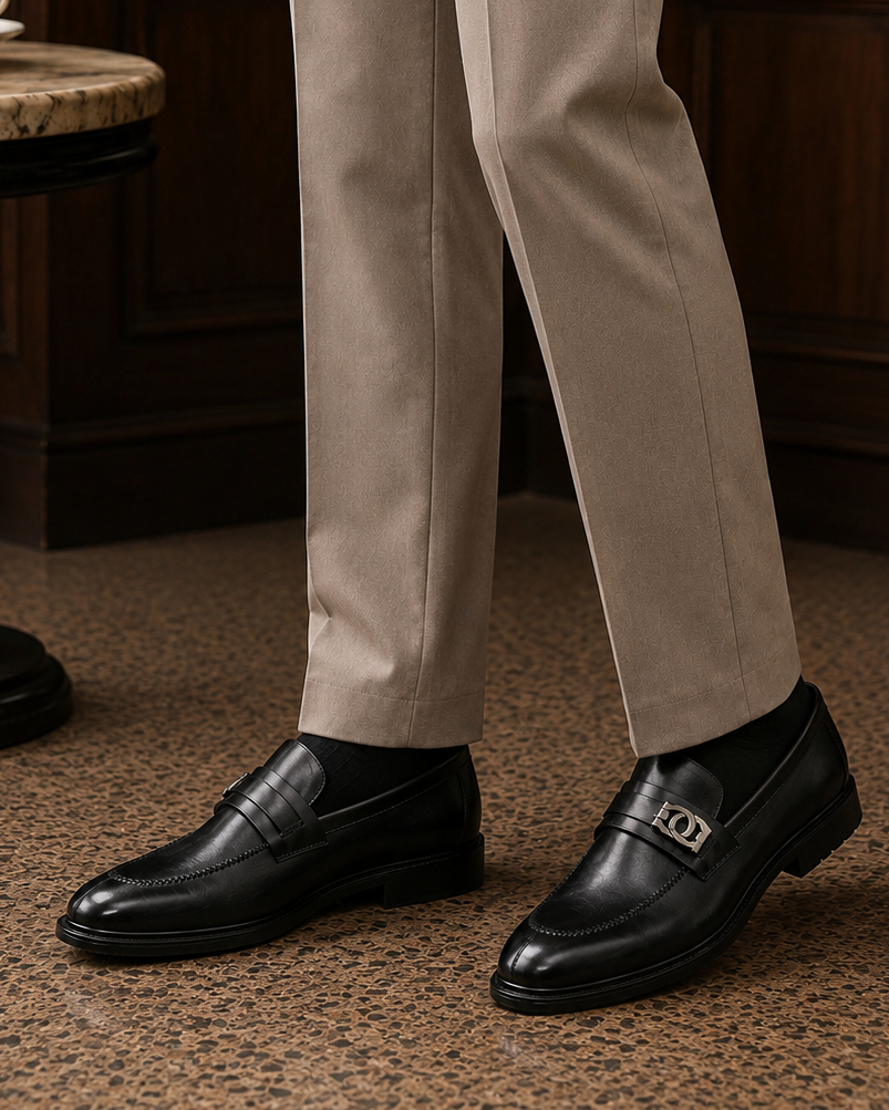 Howarth Leather Formal Slip On Shoes Black