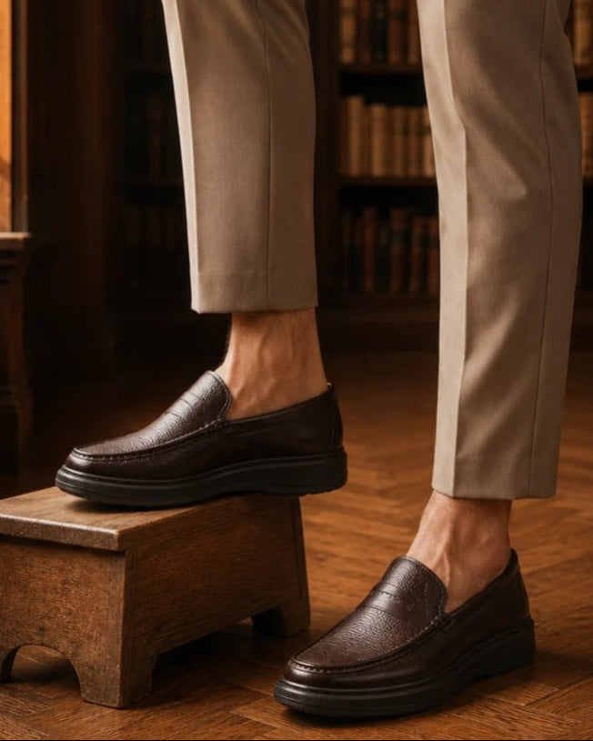 Ivano Leather Comfort Slip-on Shoe Brown