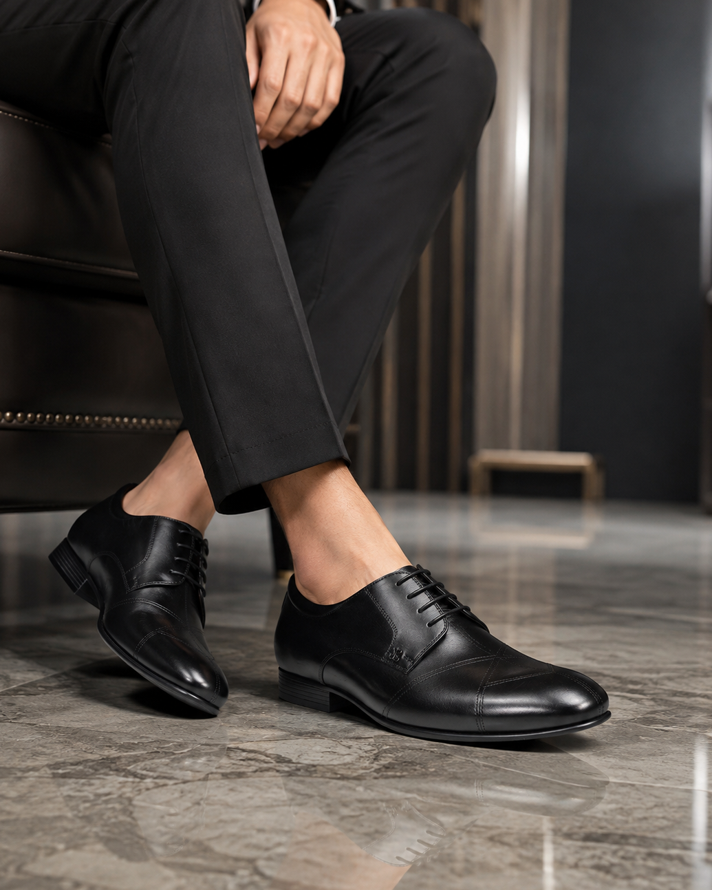 Lorenzo Leather Formal Lace Up Shoes Black