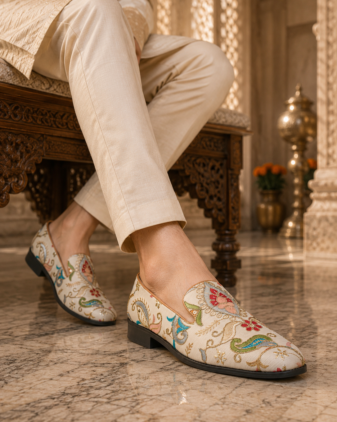 Genoa Ethnic Slip Ons Multicolor