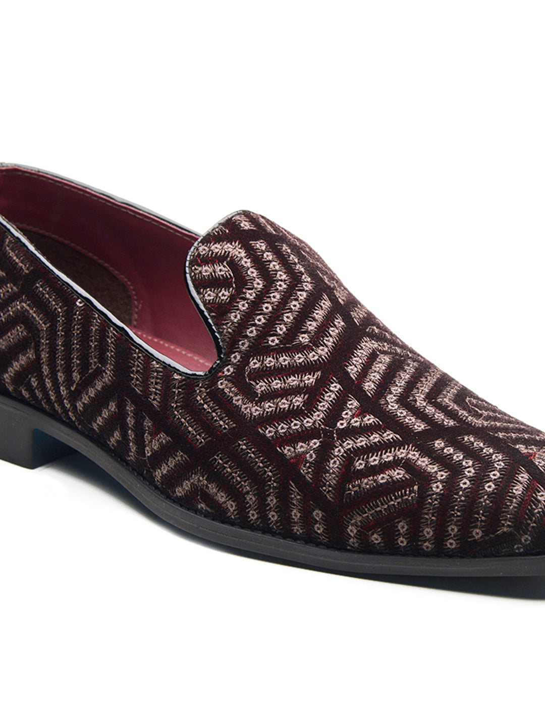 Enna Ethnic Slip Ons Cherry