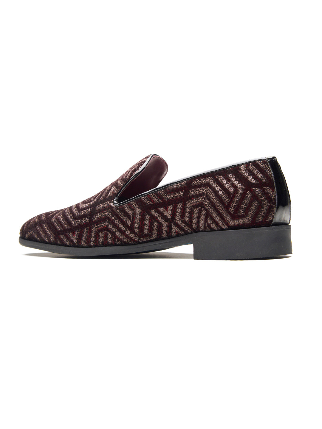 Enna Ethnic Slip Ons Cherry
