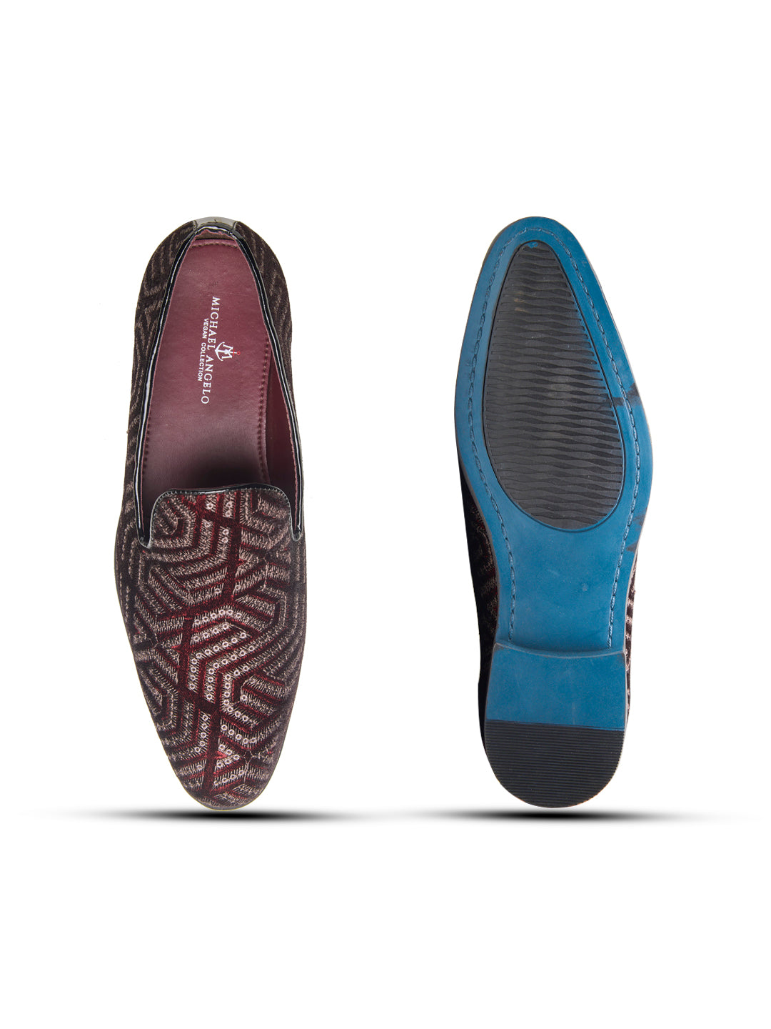 Enna Ethnic Slip Ons Cherry
