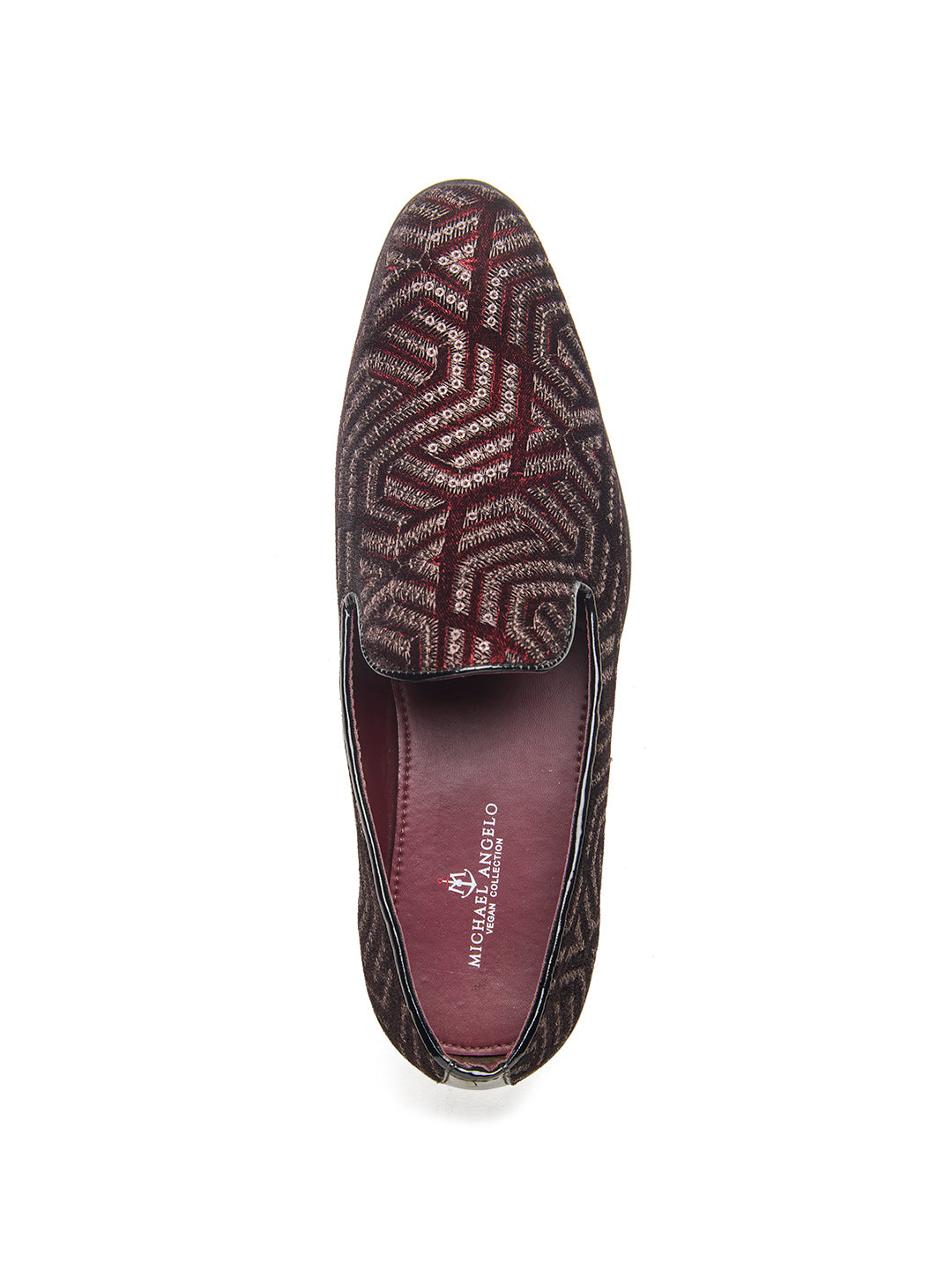 Enna Ethnic Slip Ons Cherry