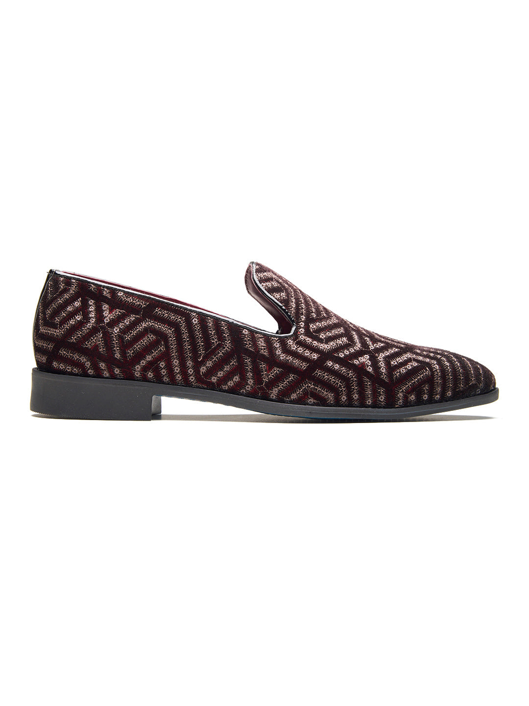 Enna Ethnic Slip Ons Cherry