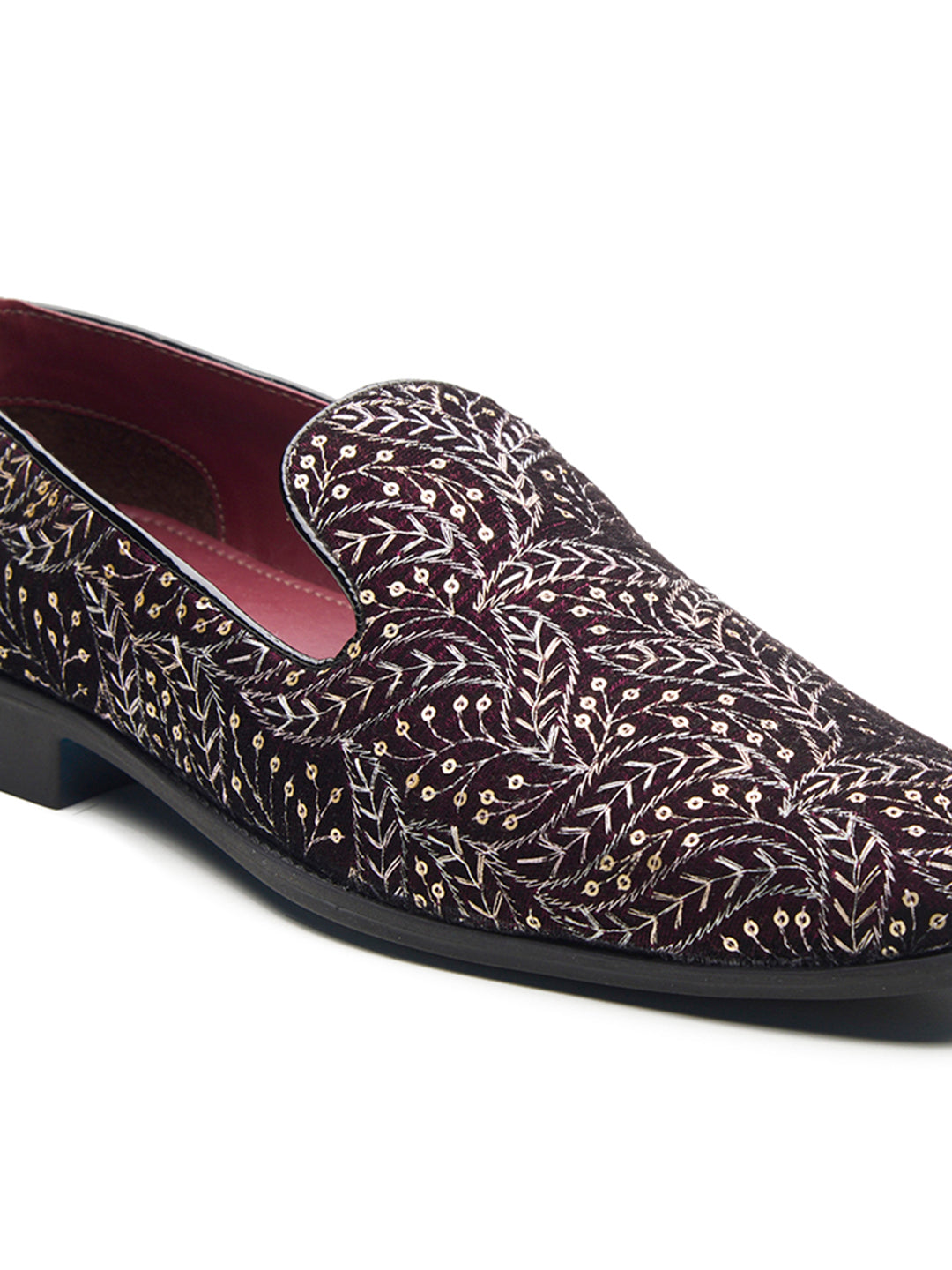Emilia Ethnic Slip Ons Cherry