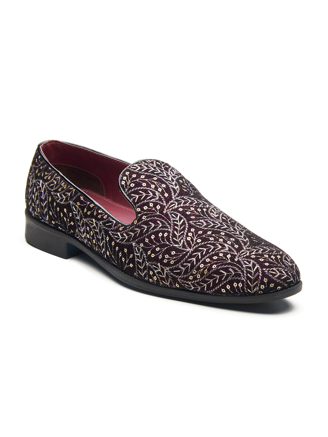 Emilia Ethnic Slip Ons Cherry