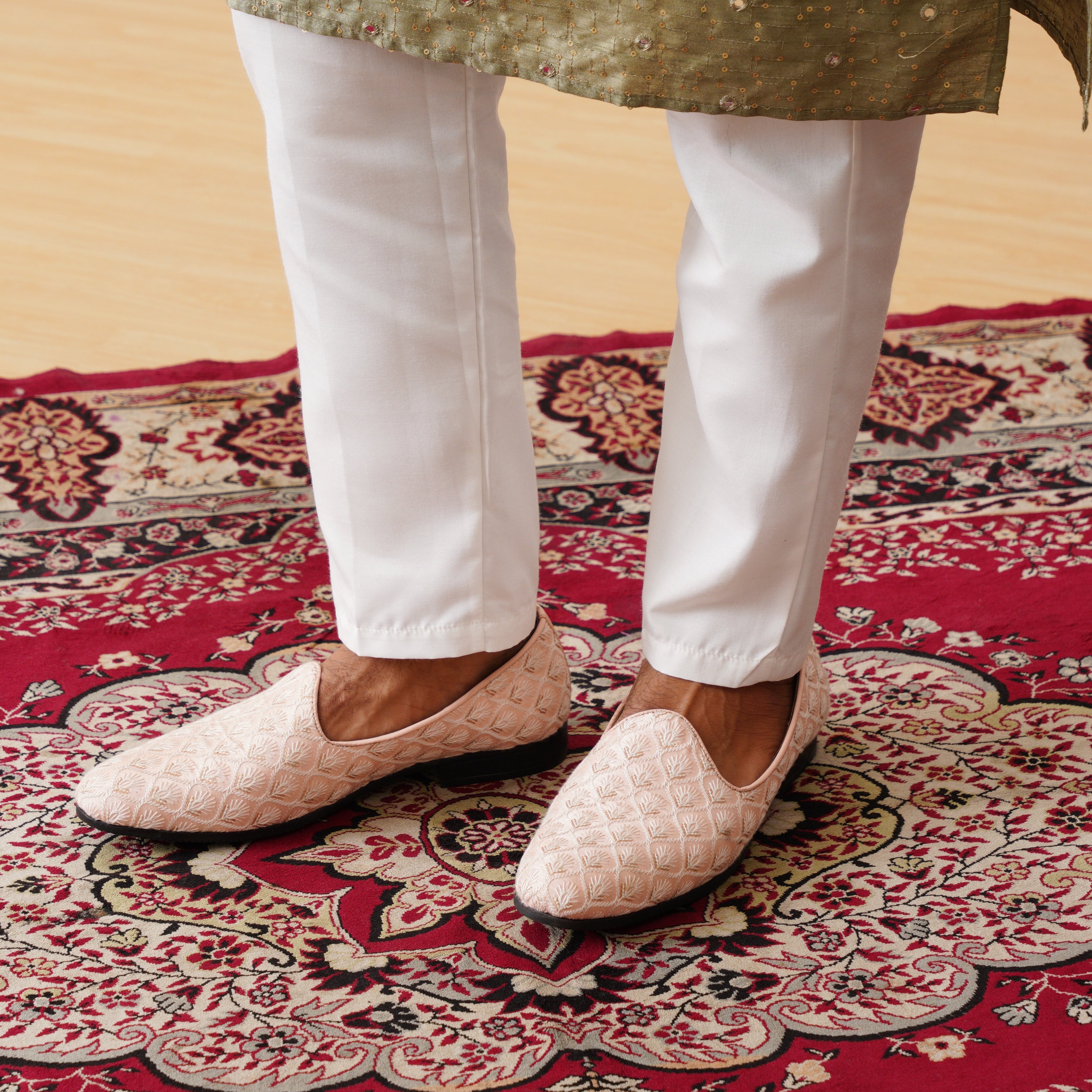 Oristano Ethnic Slip Ons Pink