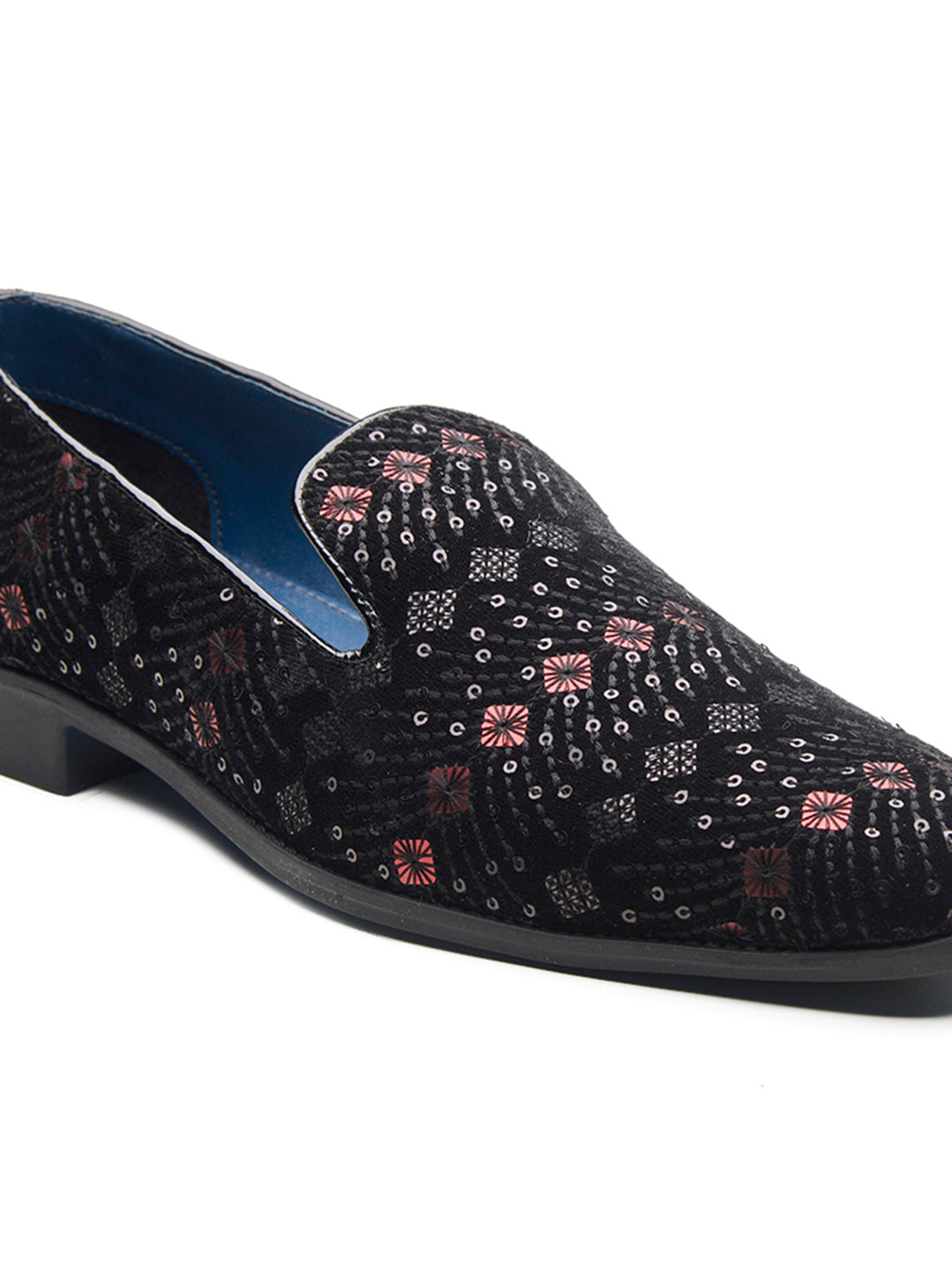 Pescara Ethnic Slip Ons Black