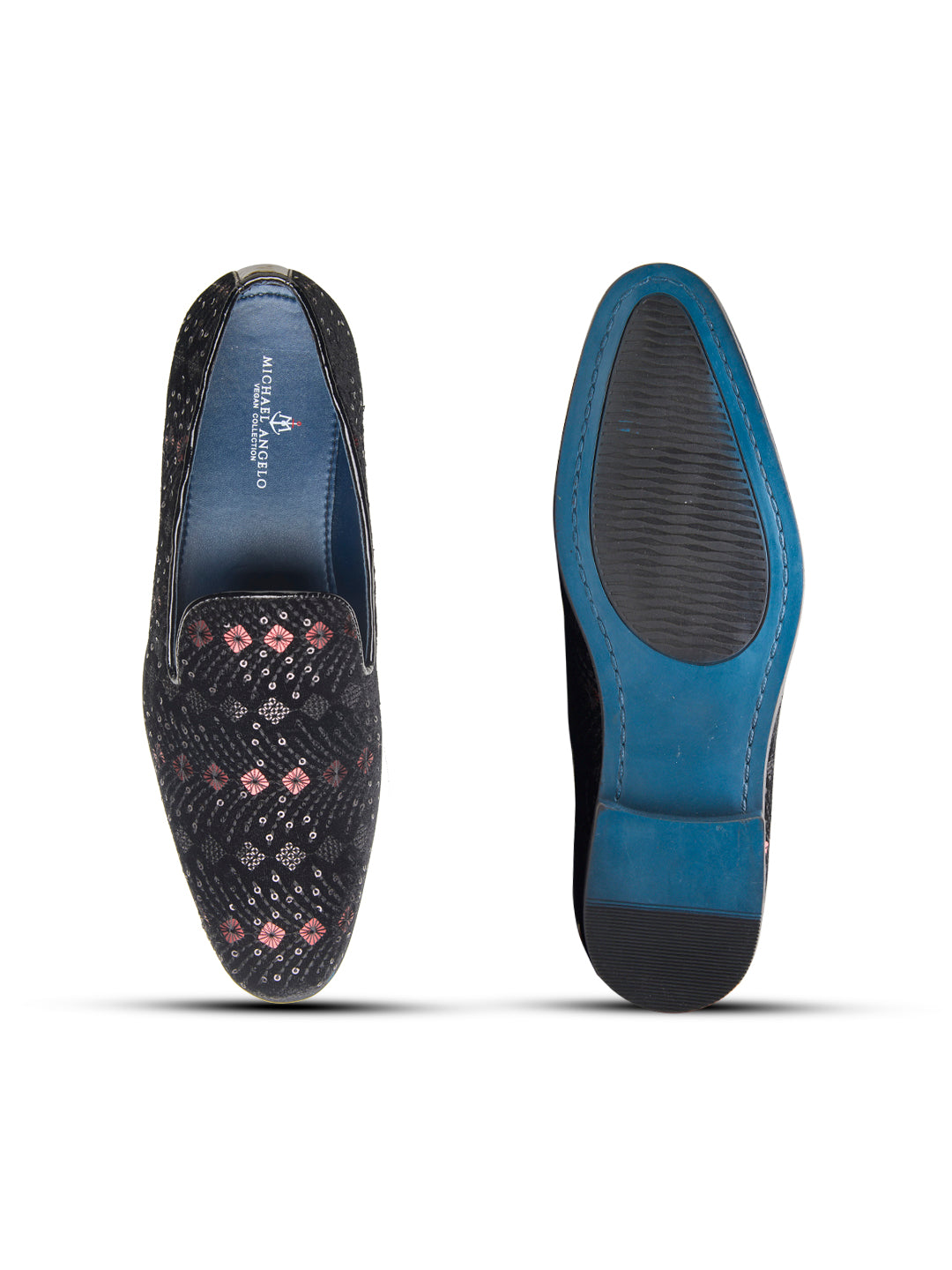 Pescara Ethnic Slip Ons Black