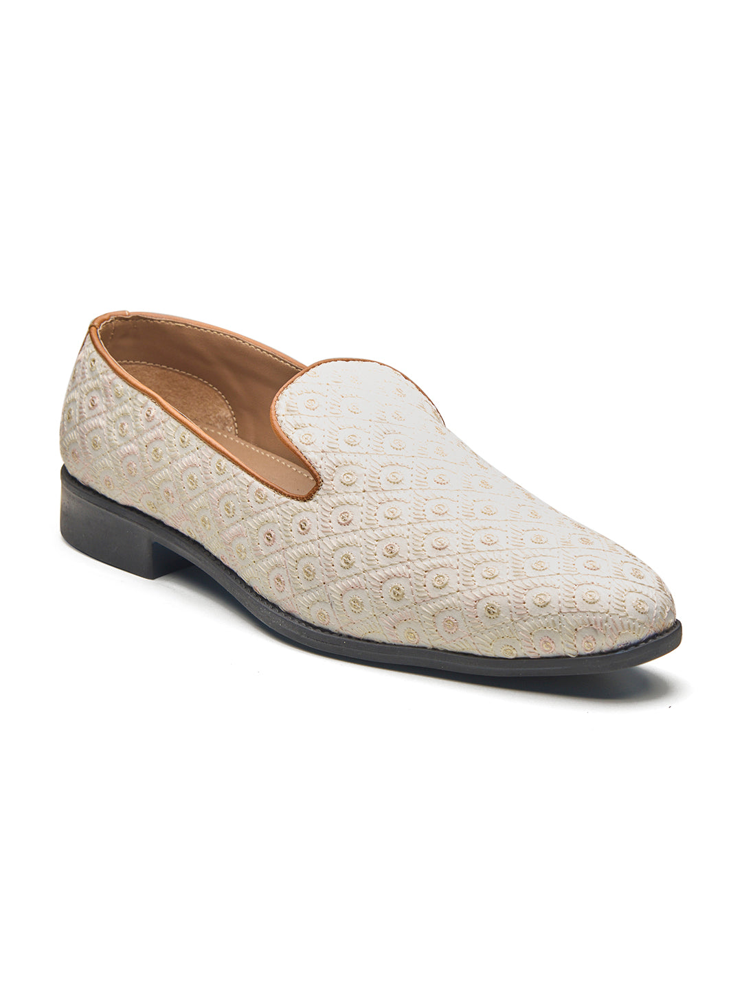 Piceno Ethnic Slip Ons Cream