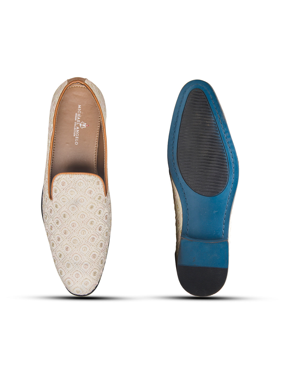 Piceno Ethnic Slip Ons Cream
