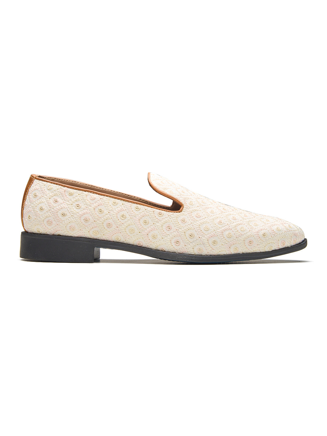 Piceno Ethnic Slip Ons Cream