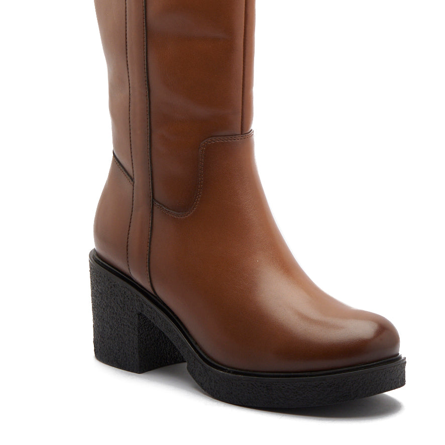 Crema Long Boots Tan