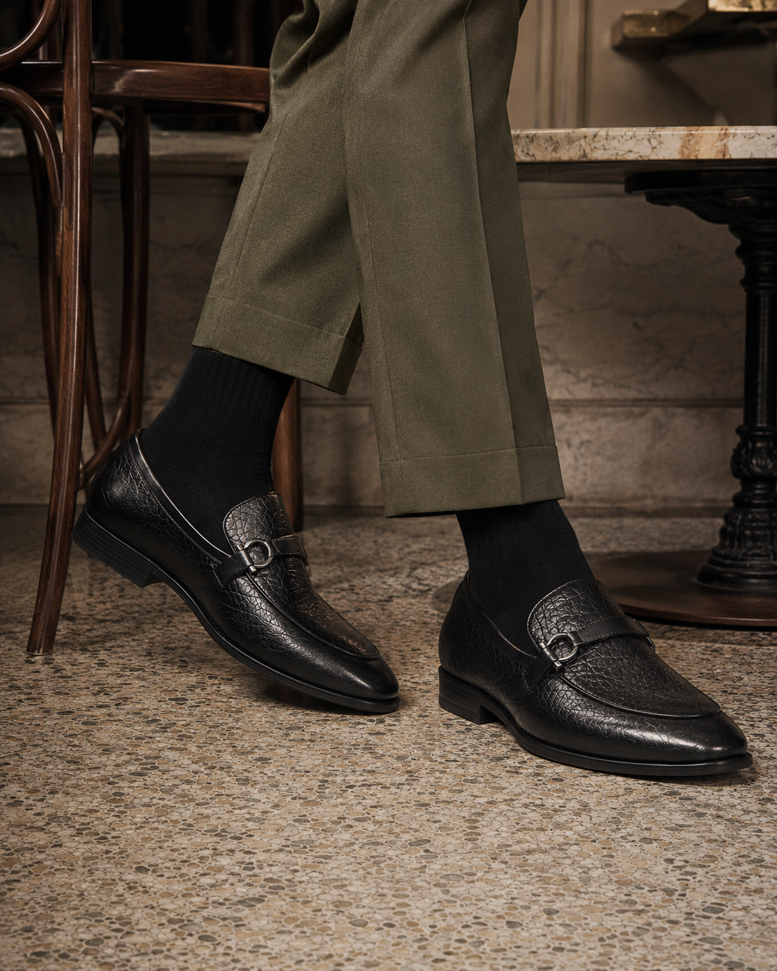 Nunzio Leather Formal Shoes Black