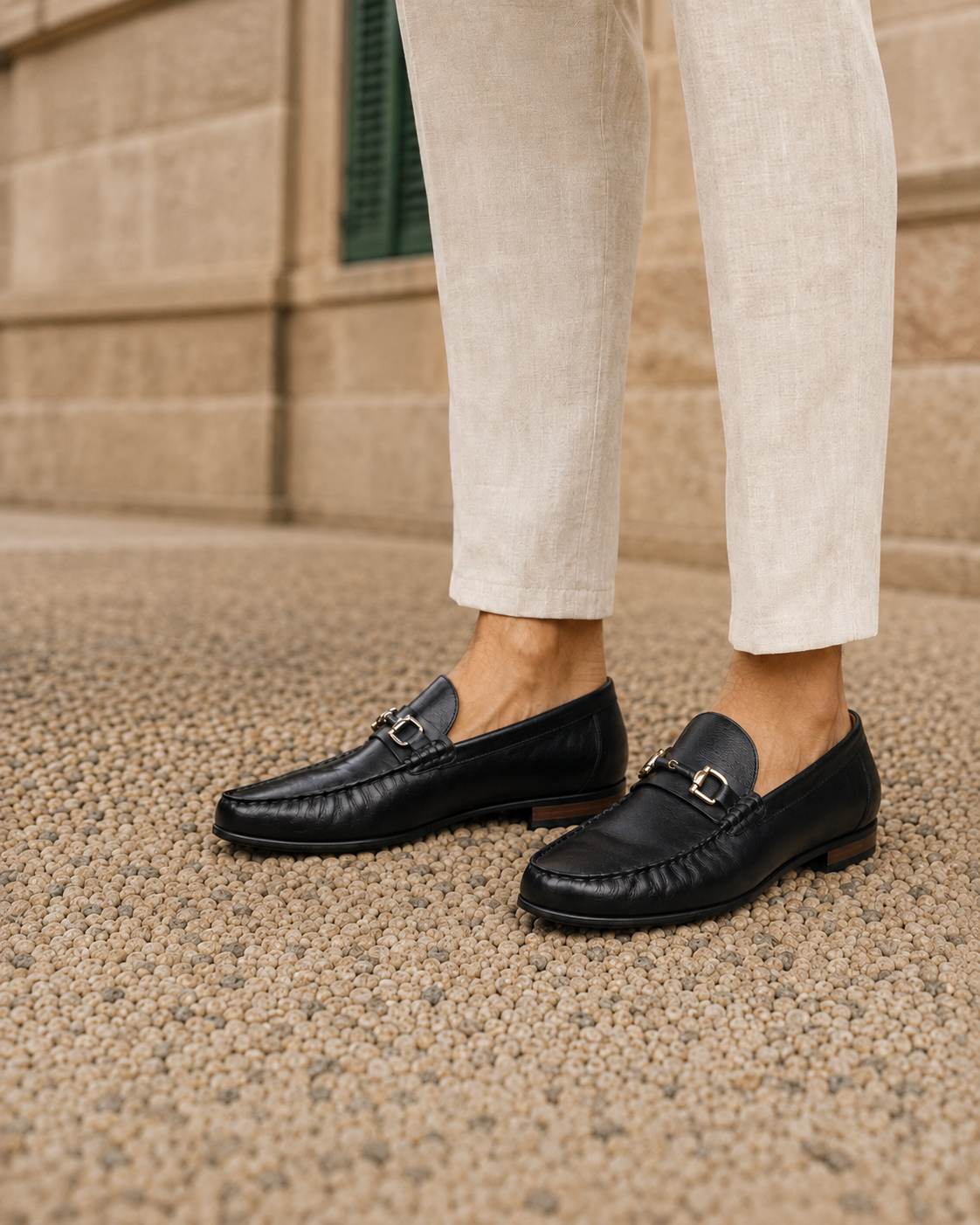 Renato Leather Loafers Slip-on Shoe Black