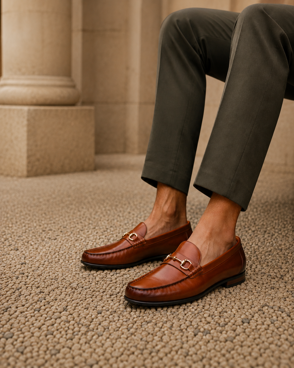 Renato Leather Loafers Slip-on Shoe Tan