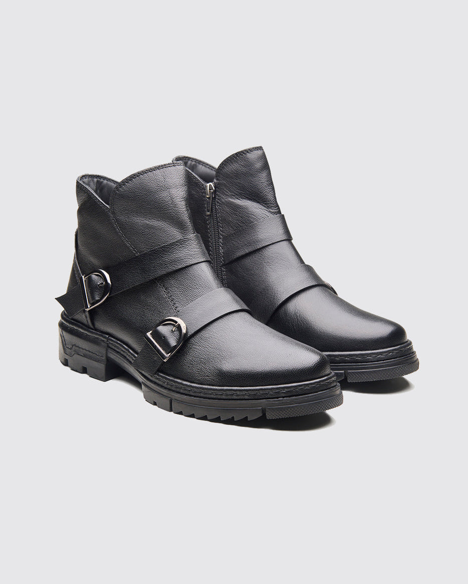 Manuel Leather Boots Black
