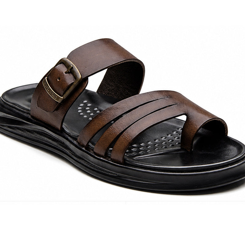 FRANZ Premium Leather Sandals For Men's Brown