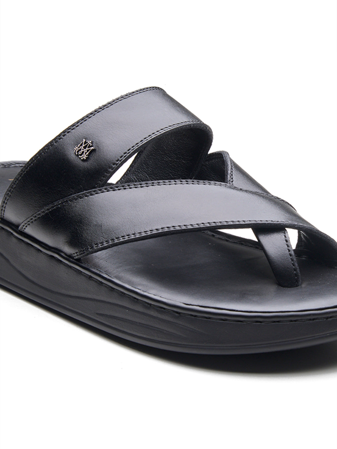 Valerio Leather Sandals Black