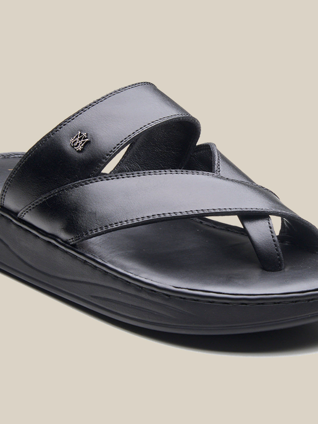 Valerio Leather Sandals Black