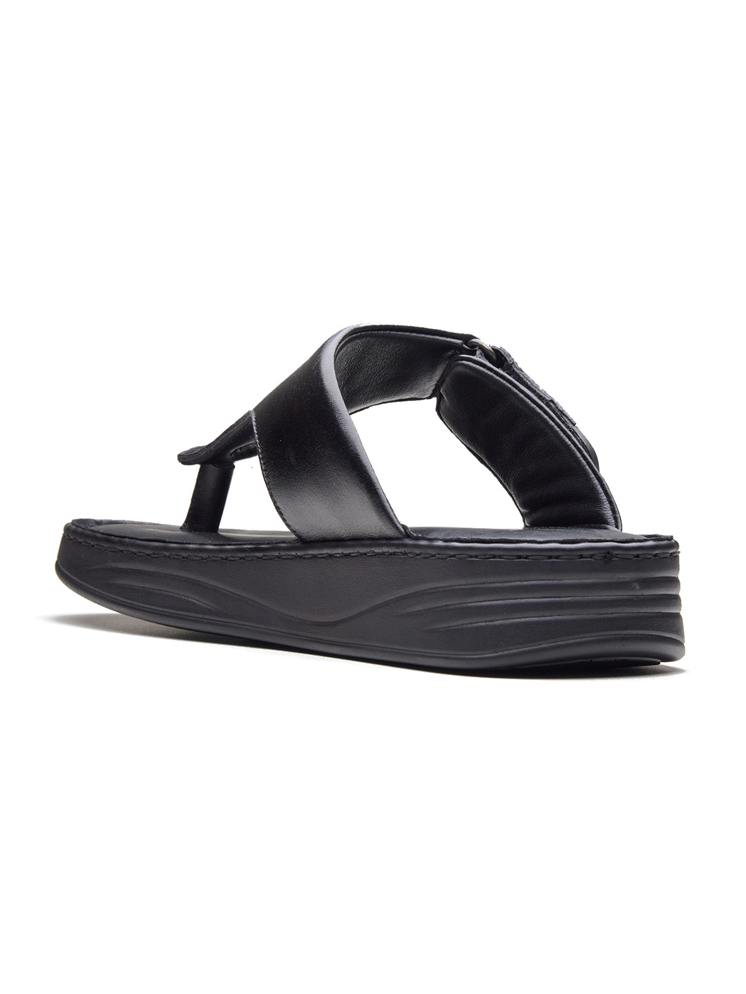 Vincen Leather Sandals Black