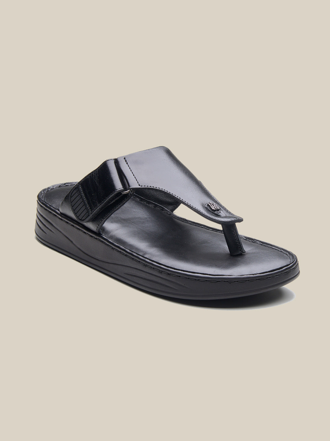 Vincen Leather Sandals Black