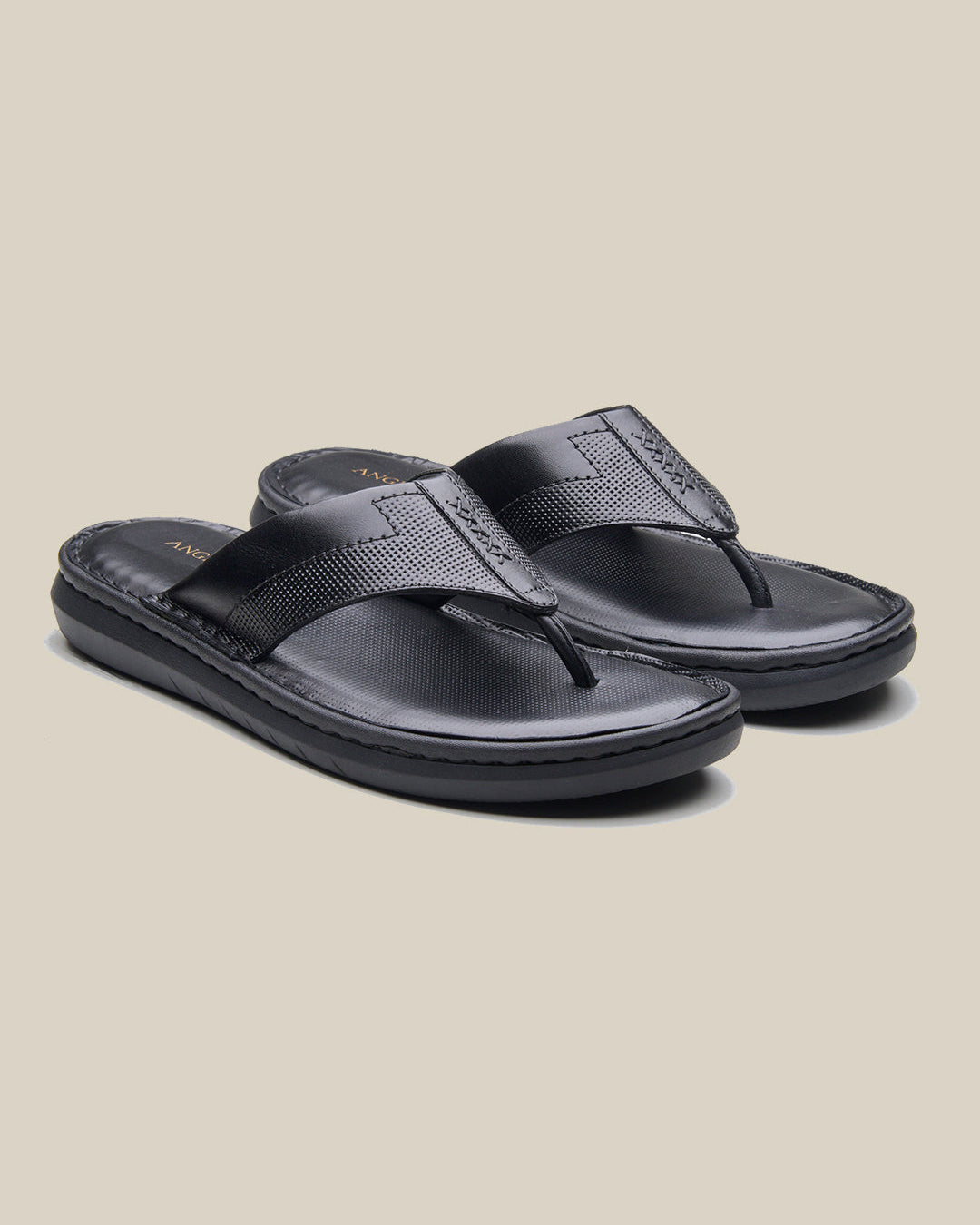 Vulcano Leather Sandals Black