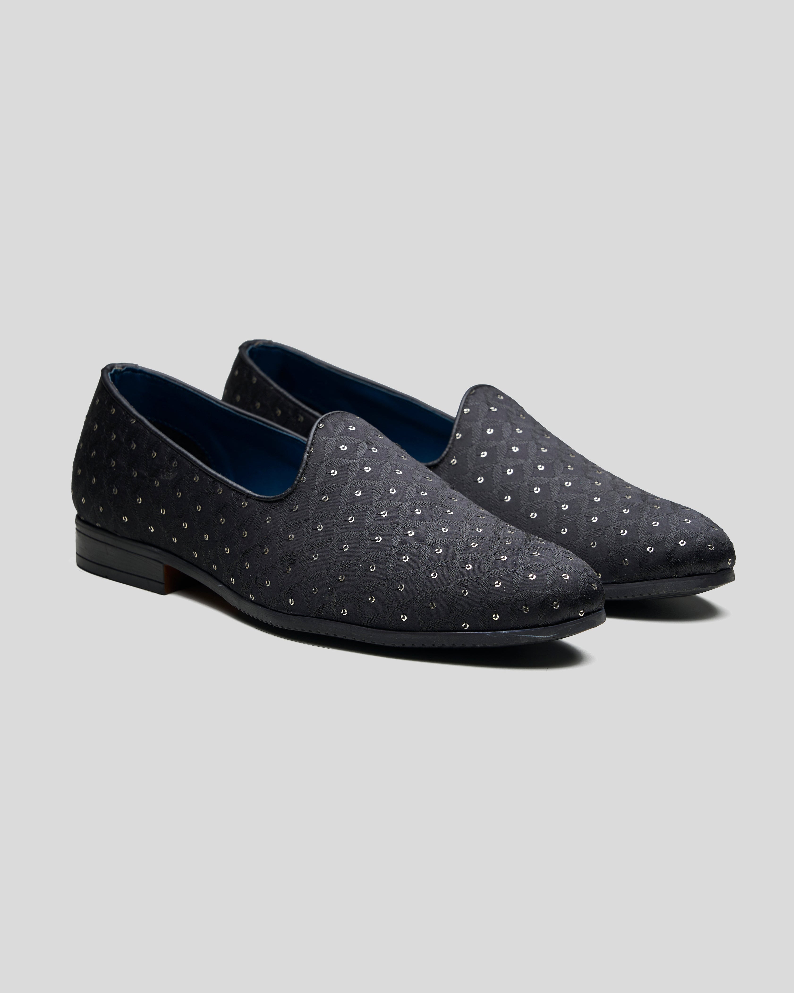 Gianni Ethnic Slip Ons Black