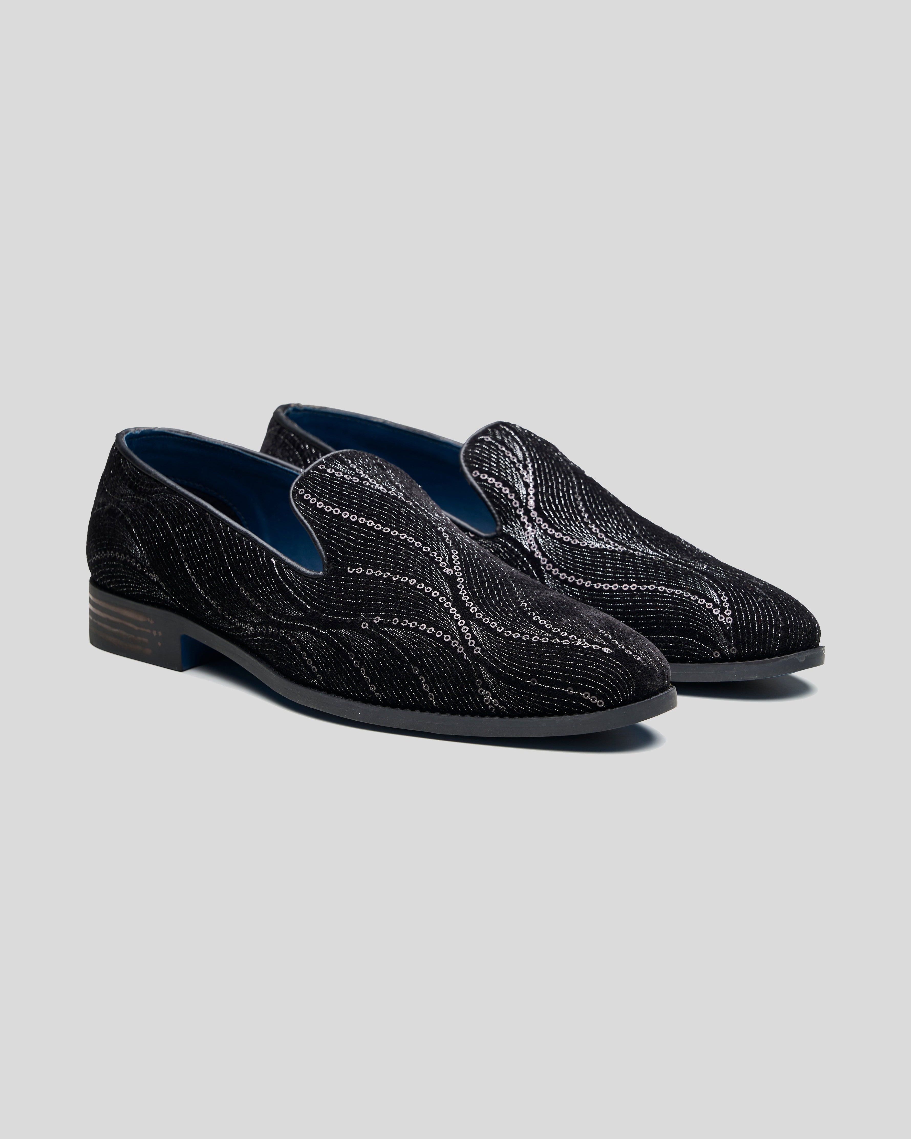 Gabriele Ethnic Slip Ons Black