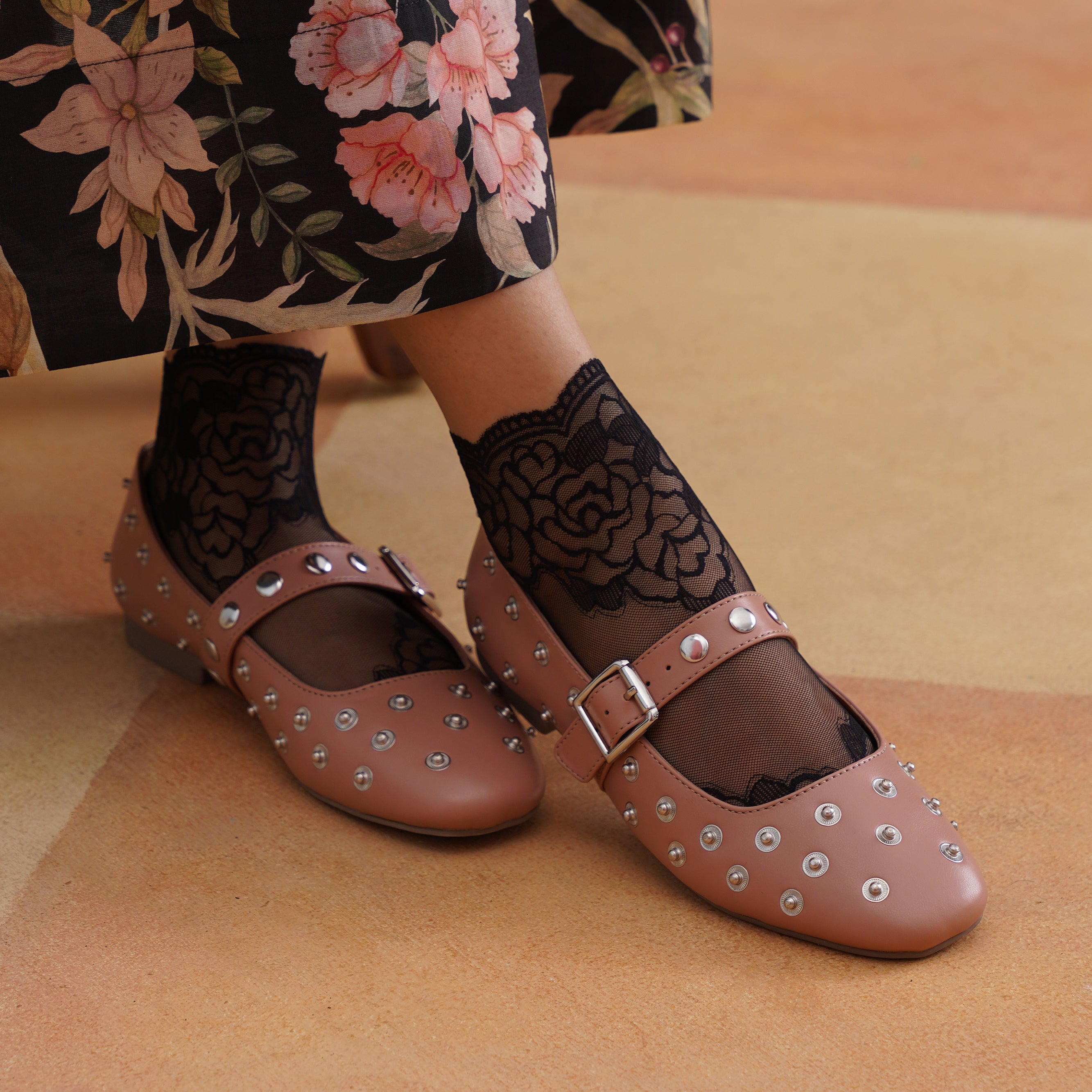 Feroce Mary Janes Peach