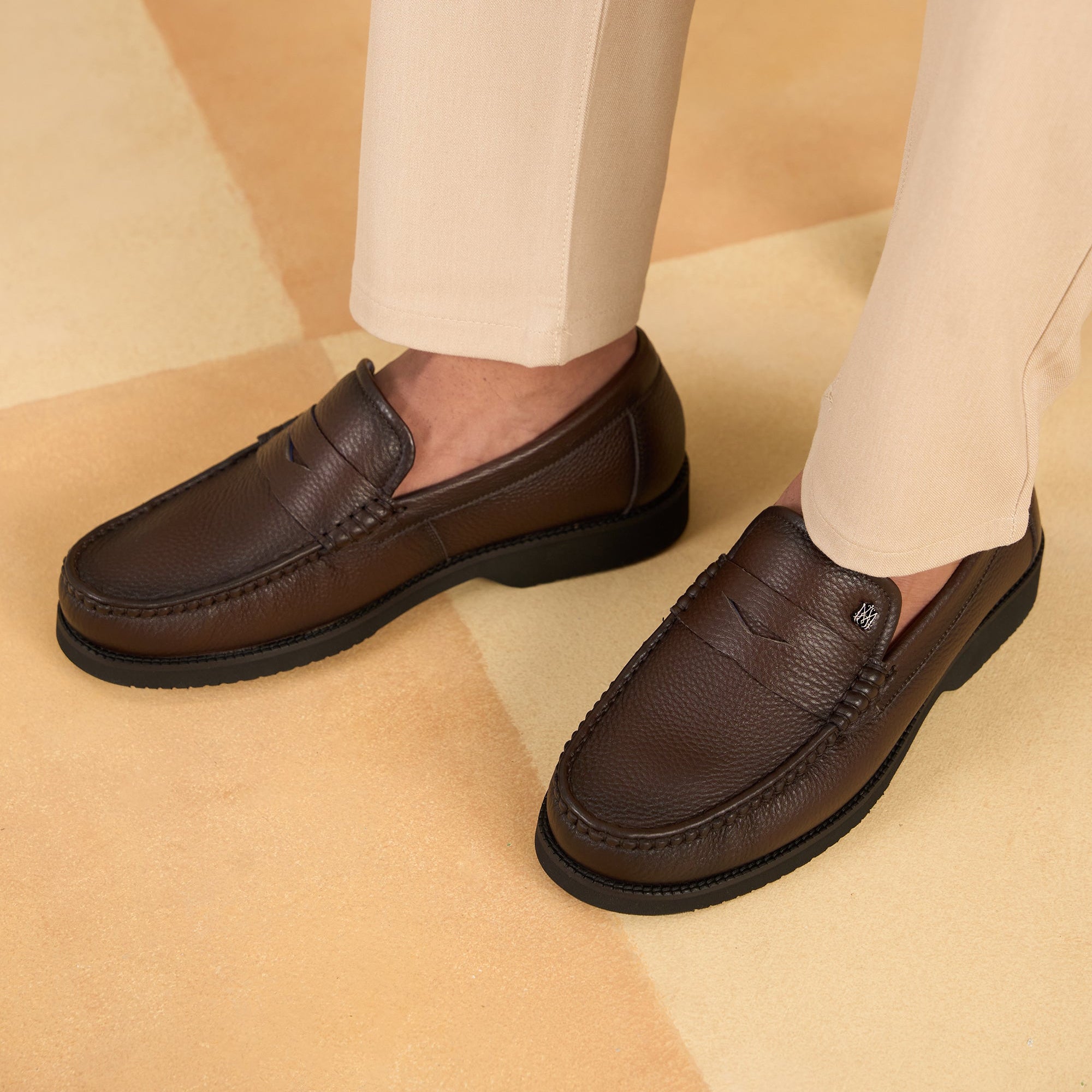 Benedo Leather Comfort Slip-on Shoes Brown