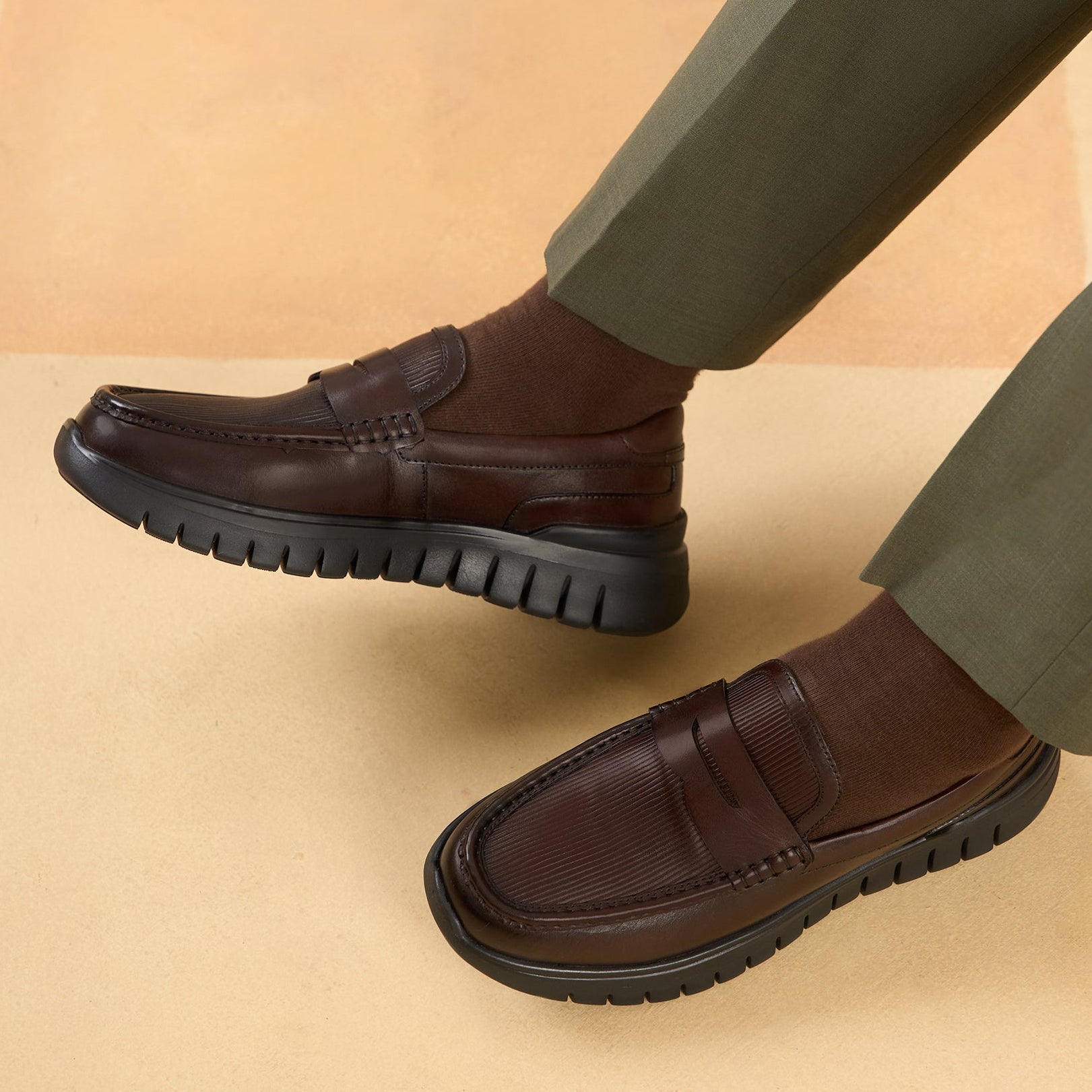 Carlo Leather Comfort Slip-on Shoes Brown