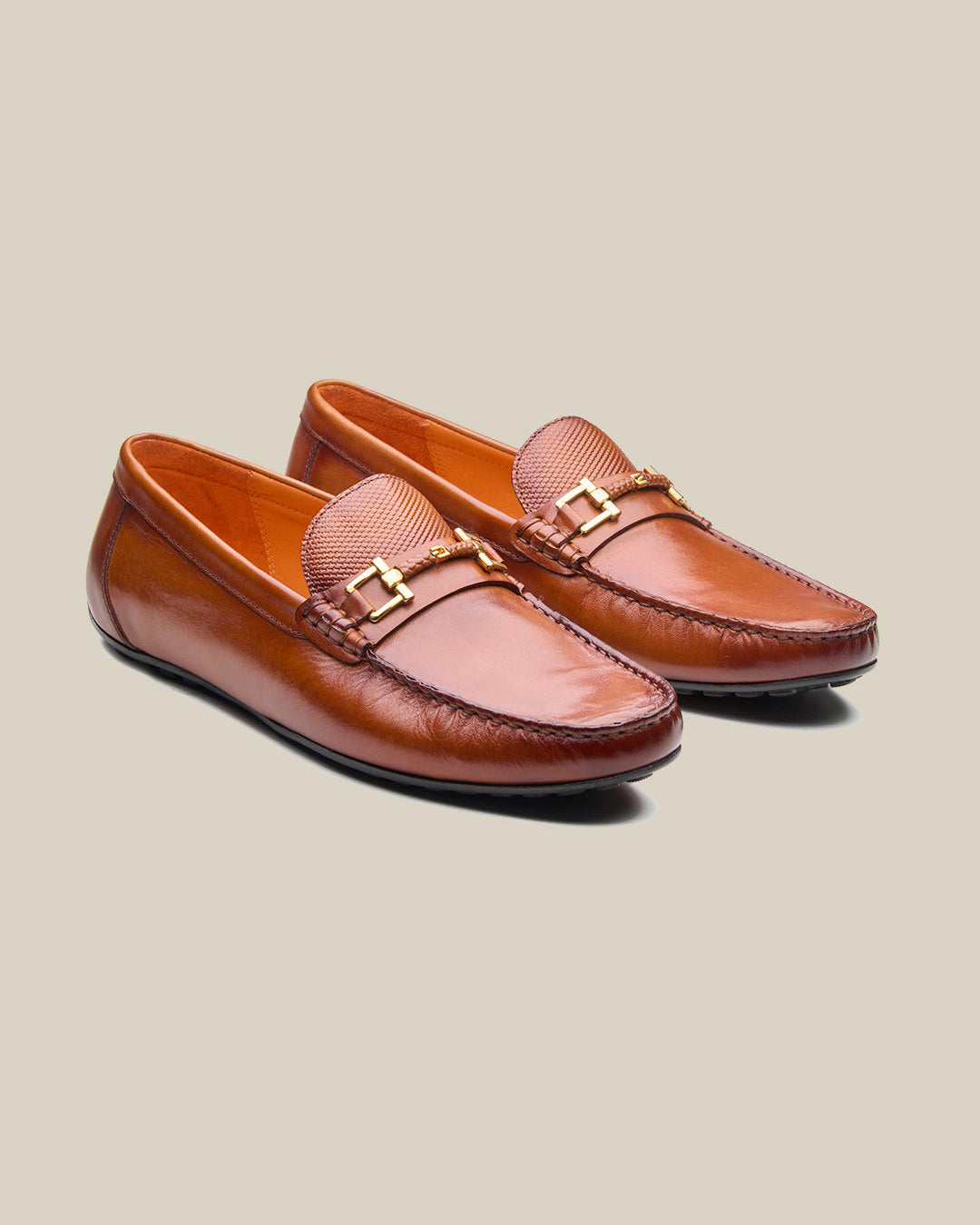 Piero Leather Loafers Slip-on Shoes Tan