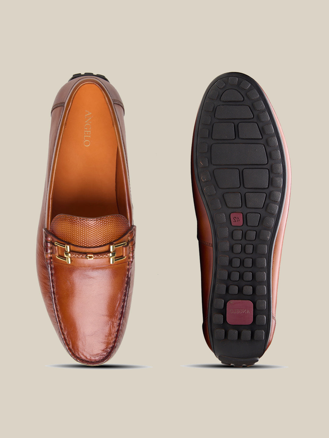 Piero Leather Loafers Slip-on Shoes Tan