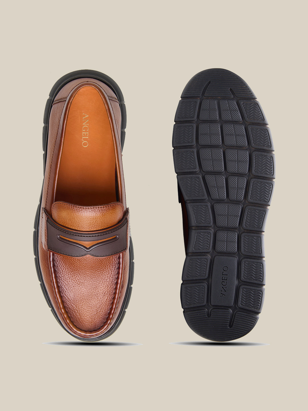 Benuto Leather Formal Slip-on Shoes Tan